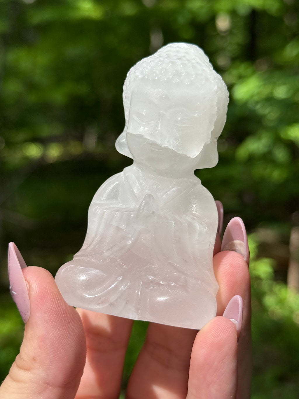 Clear Quartz Baby Buddha Meditating Crystal Carving