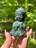 Ruby Zoisite Baby Buddha Meditating Crystal Carving