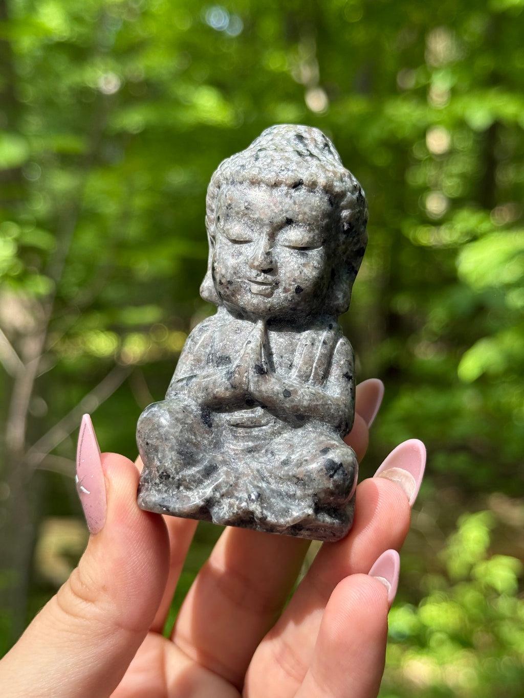 Yooperlite Baby Buddha Crystal Carving