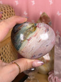 Sea Jasper Pastel Puffy Crystal Heart Carving
