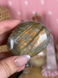 Labradorite Palmstone Orange/Pink