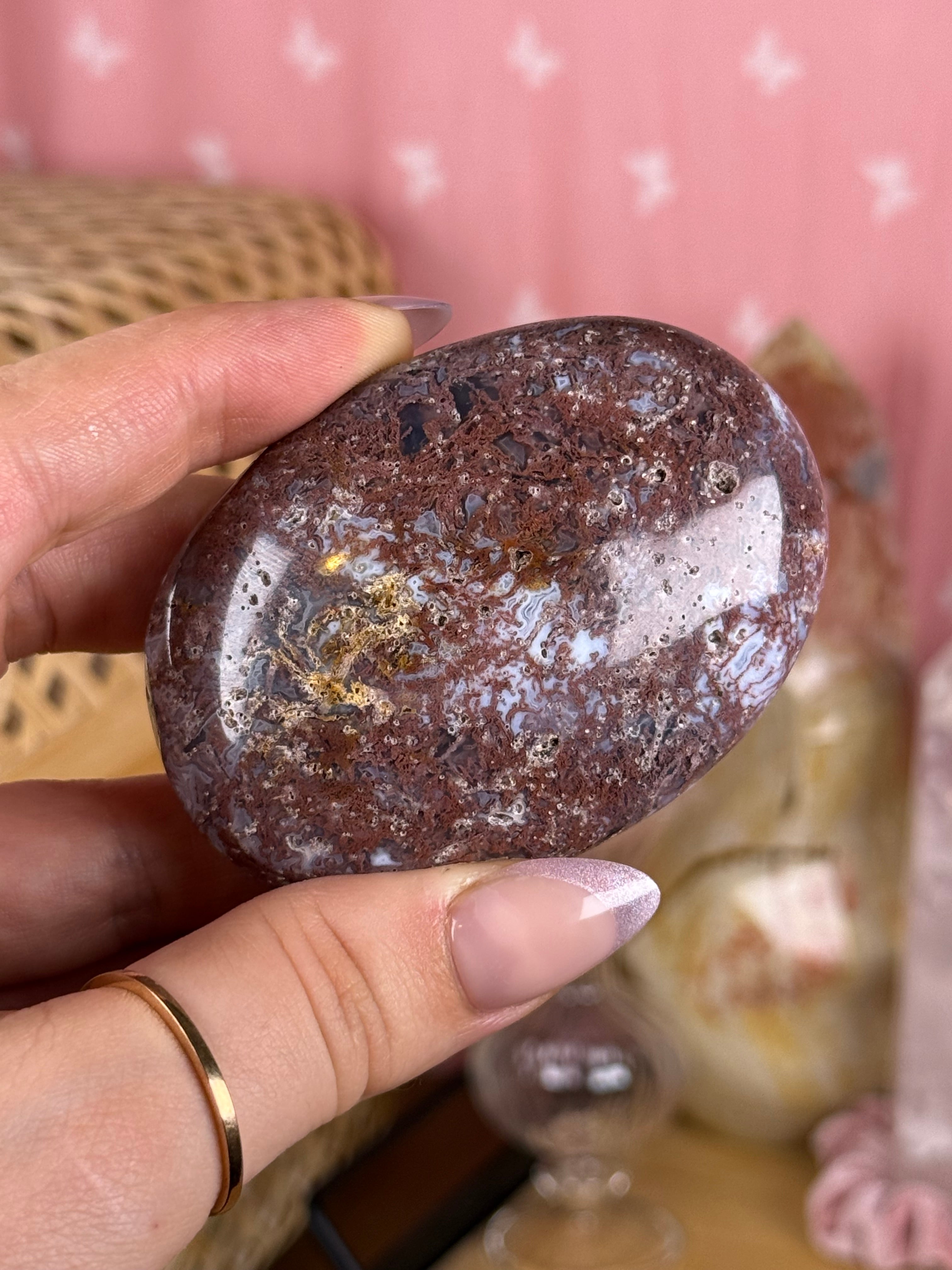 Red Moss Sea Jasper Palmstone