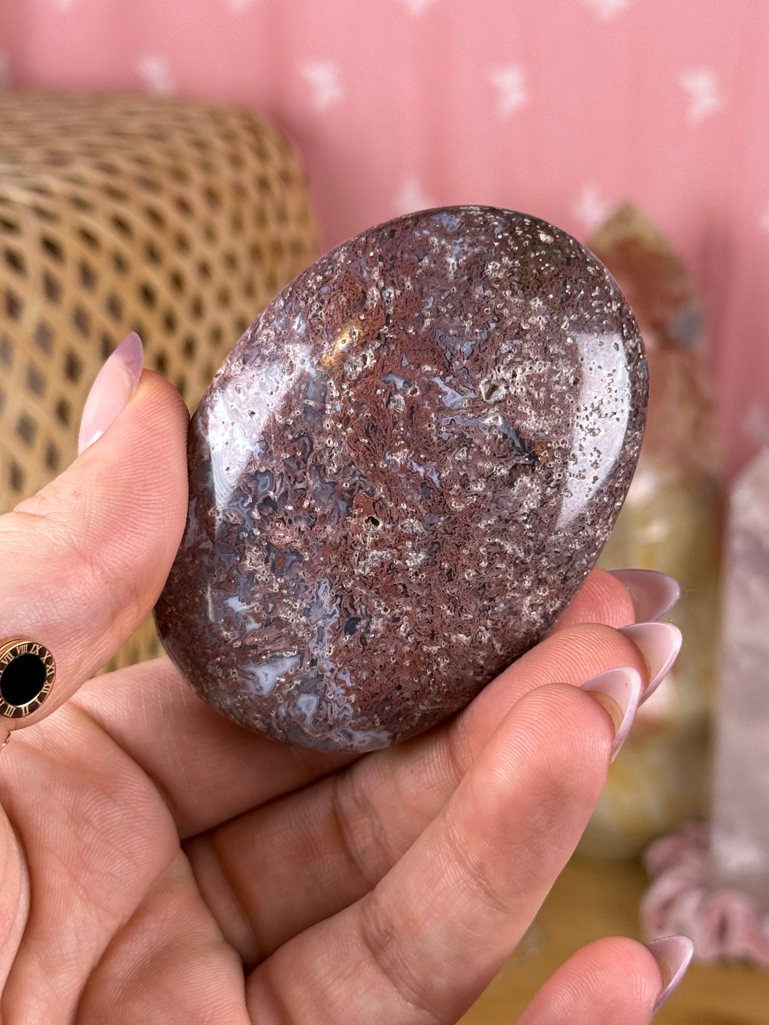 Red Moss Sea Jasper Palmstone