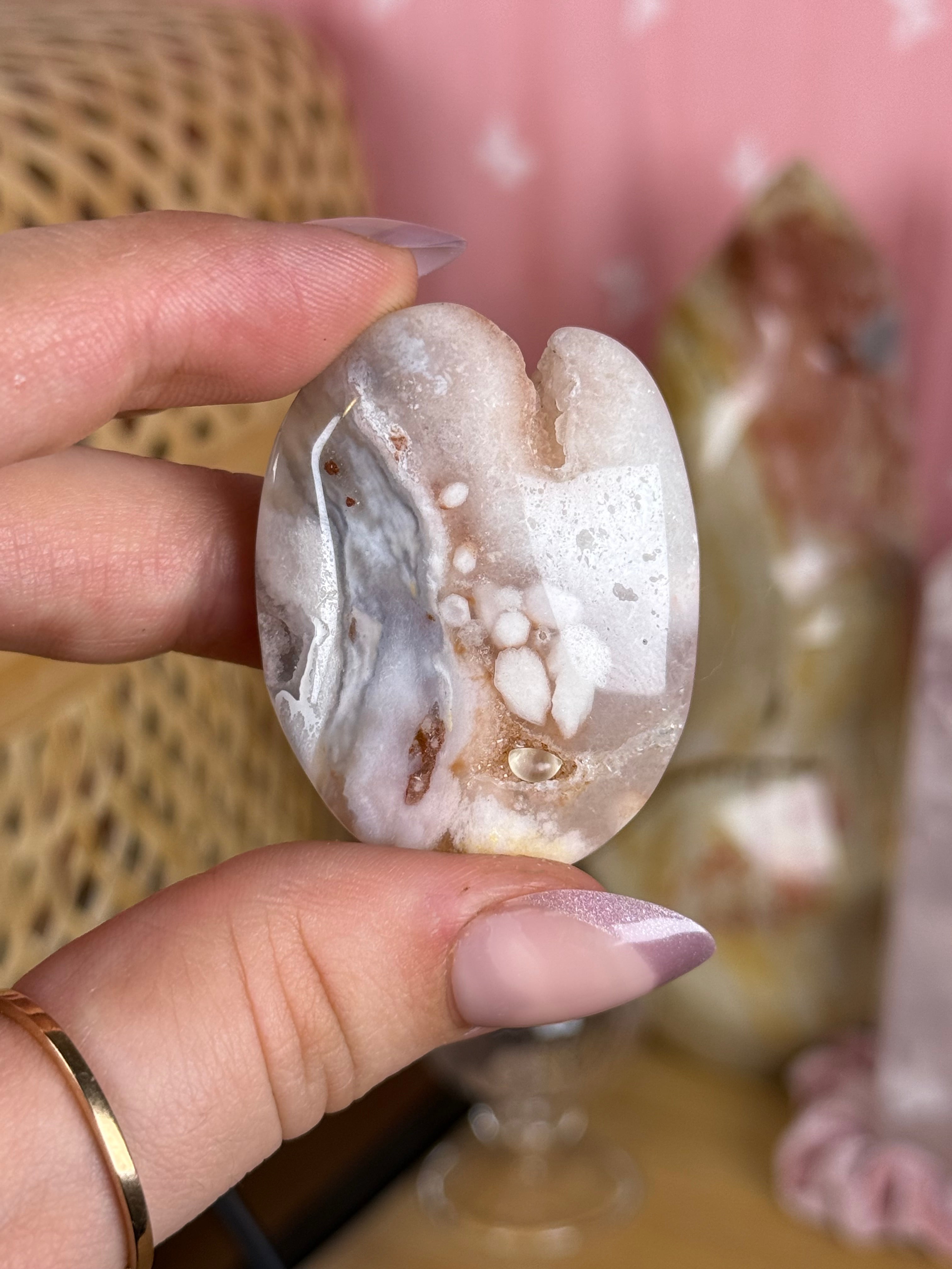 Flower Agate Palmstones | Set 1