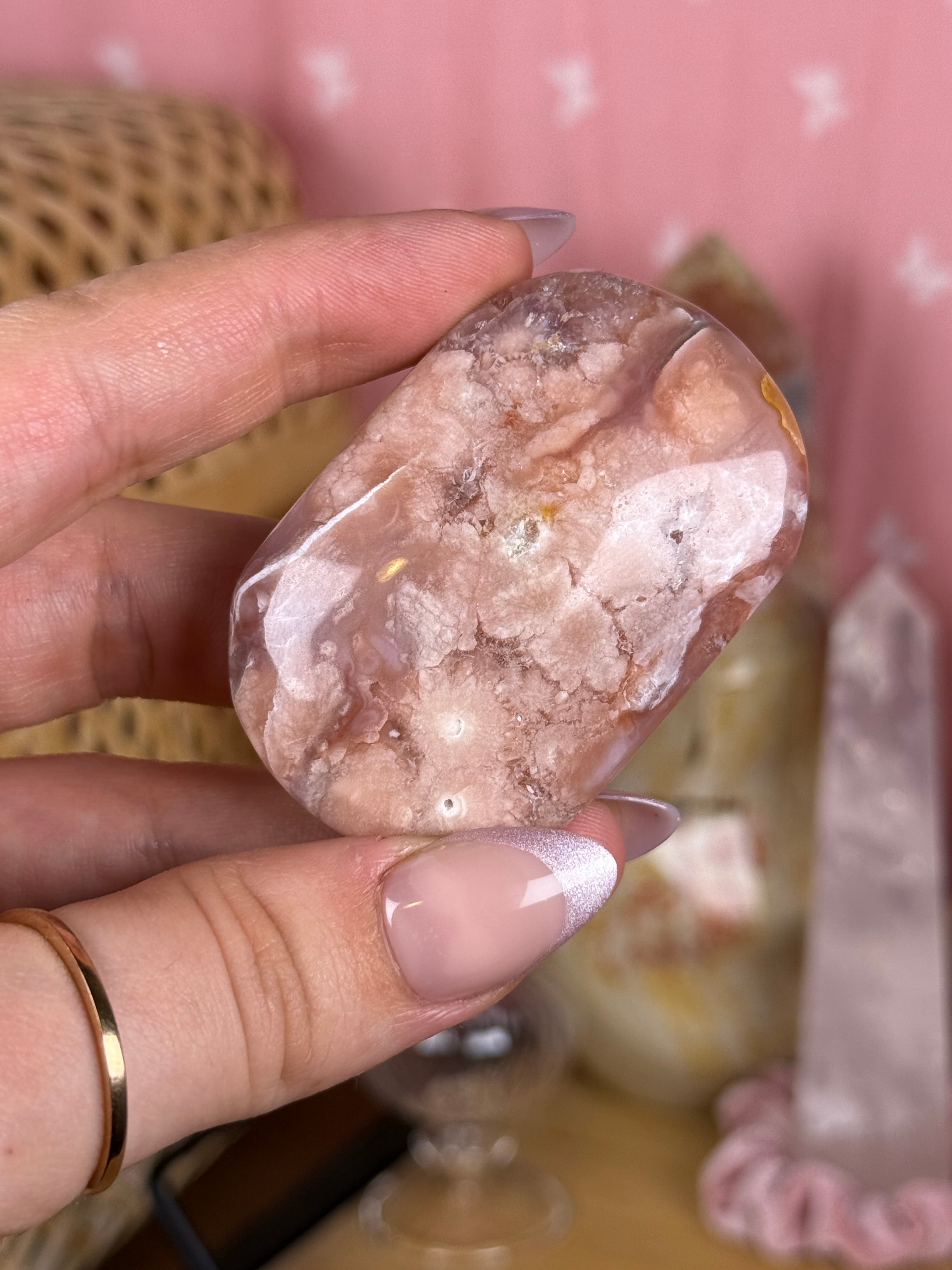 Flower Agate Palmstones | Set 1