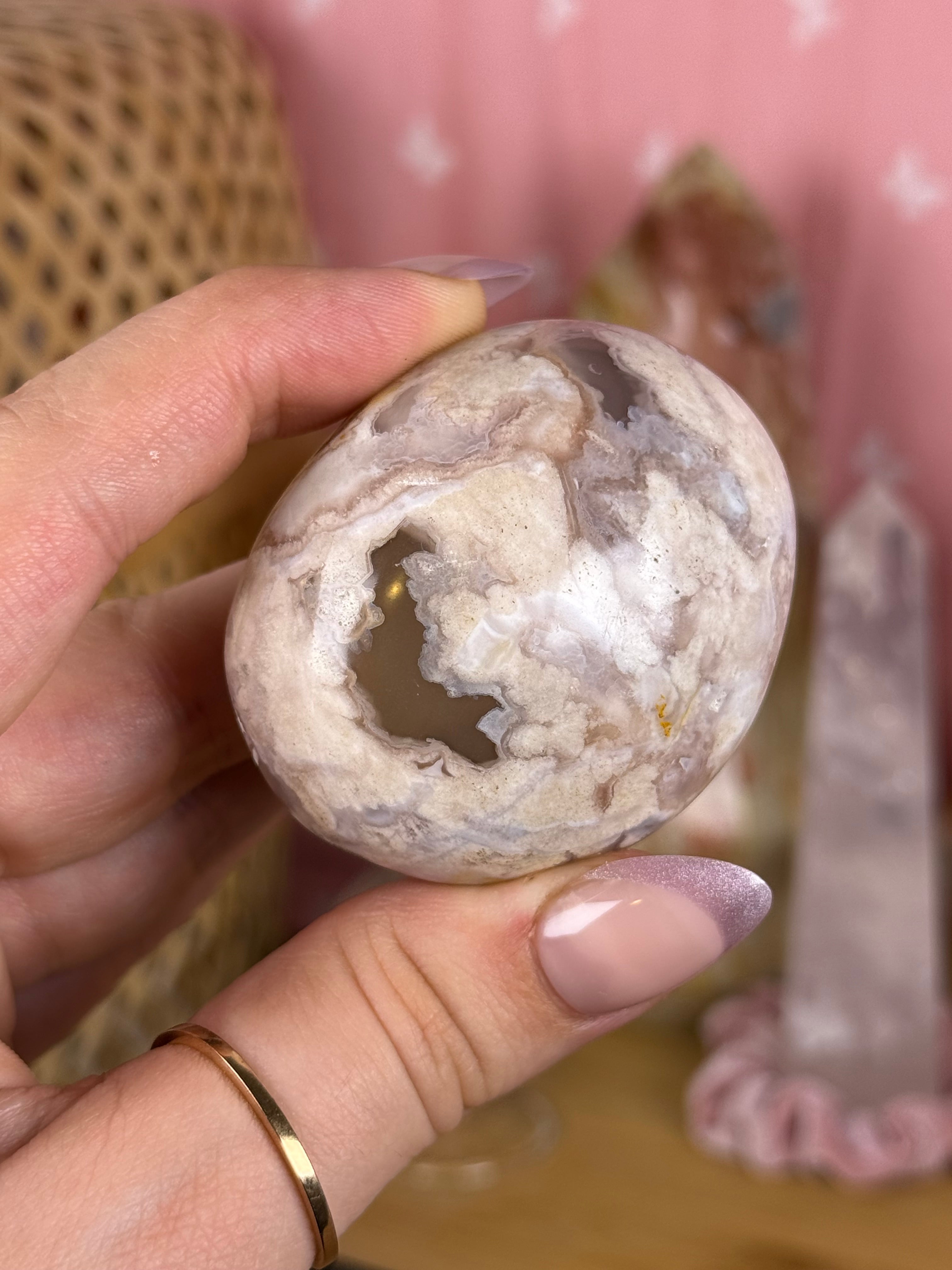 Flower Agate Palmstones | Set 1
