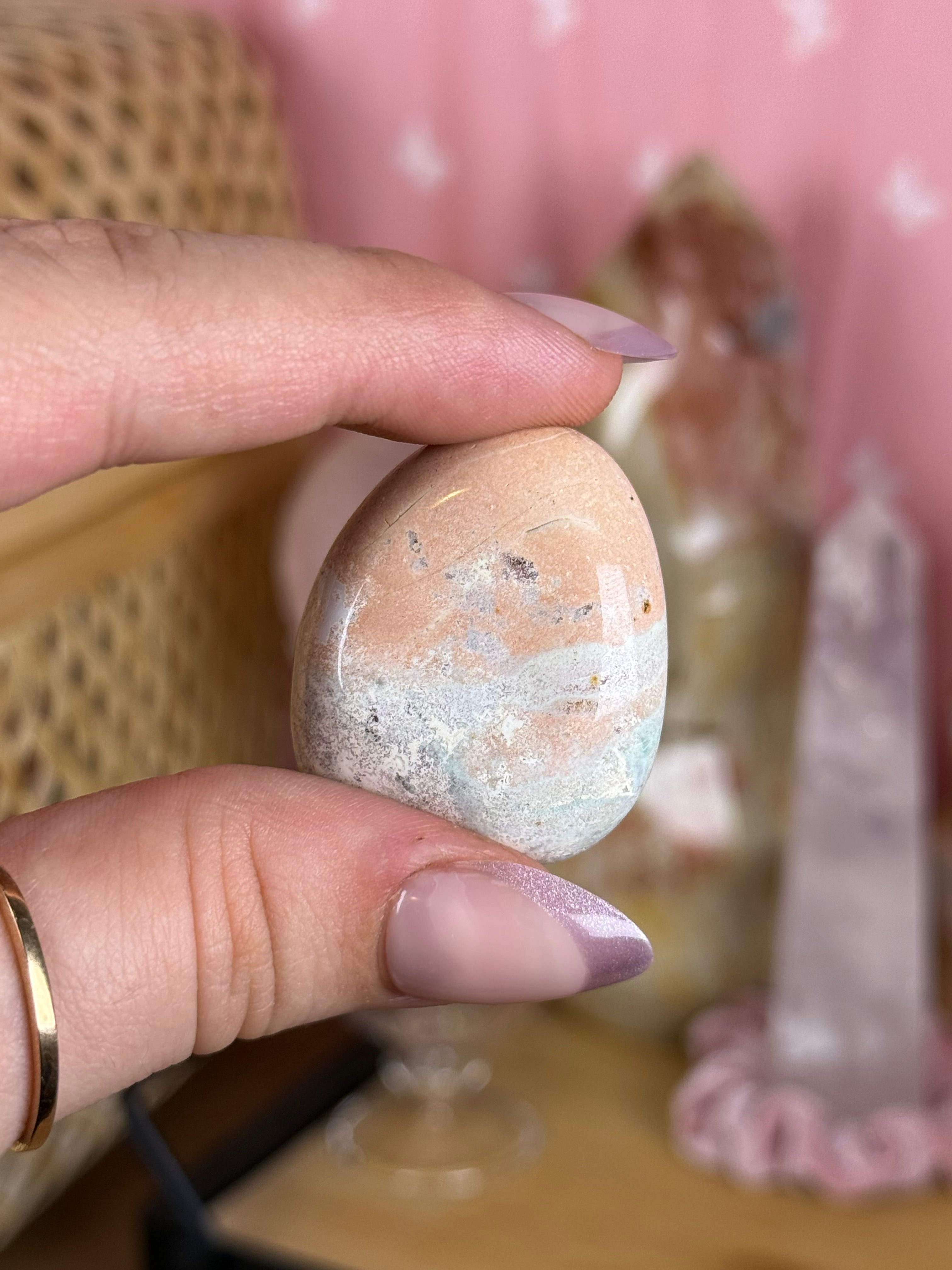 Unicorn Jasper Pastel Pink Palmstones Crystal