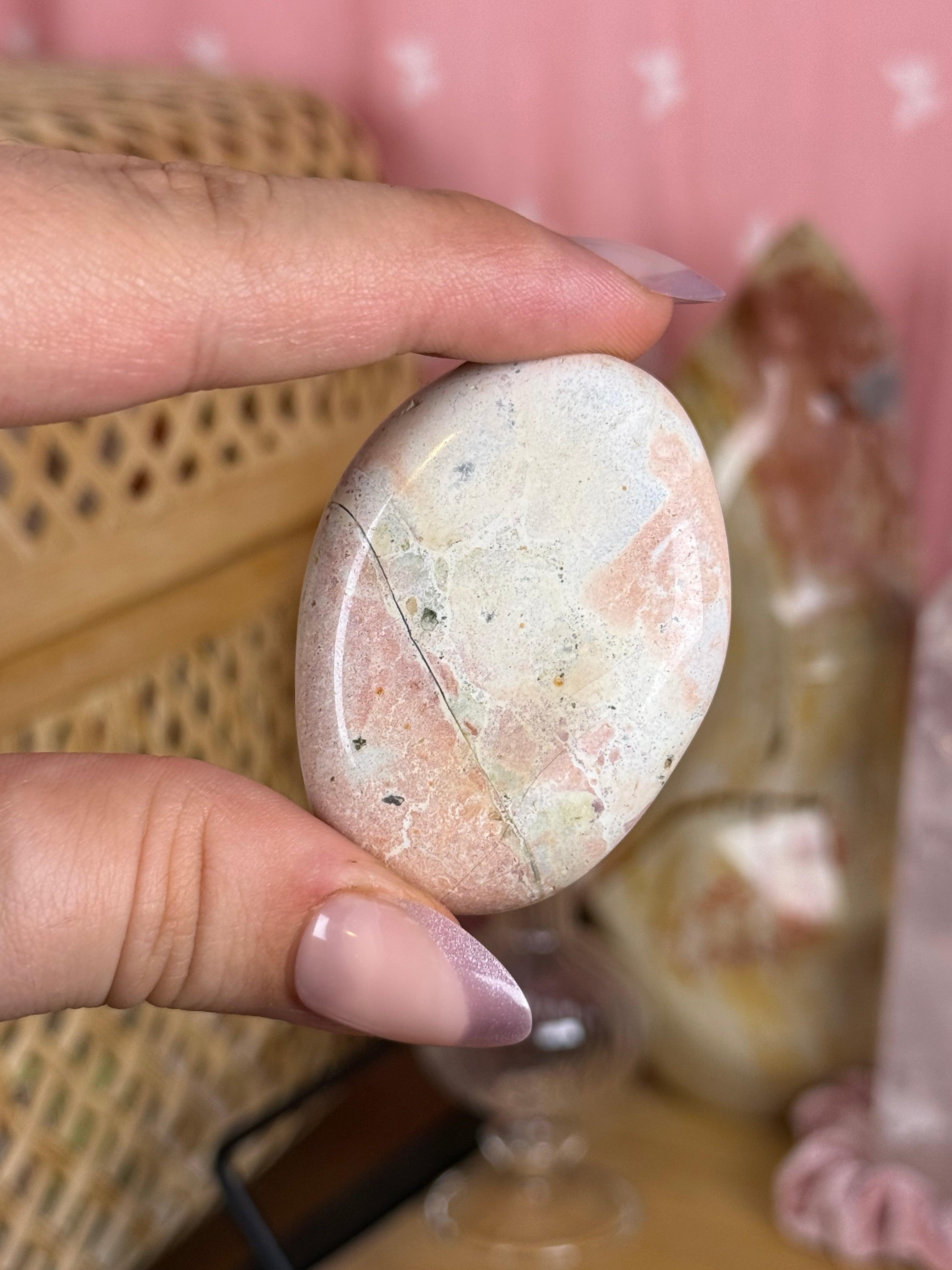 Unicorn Jasper Pastel Pink Palmstones Crystal