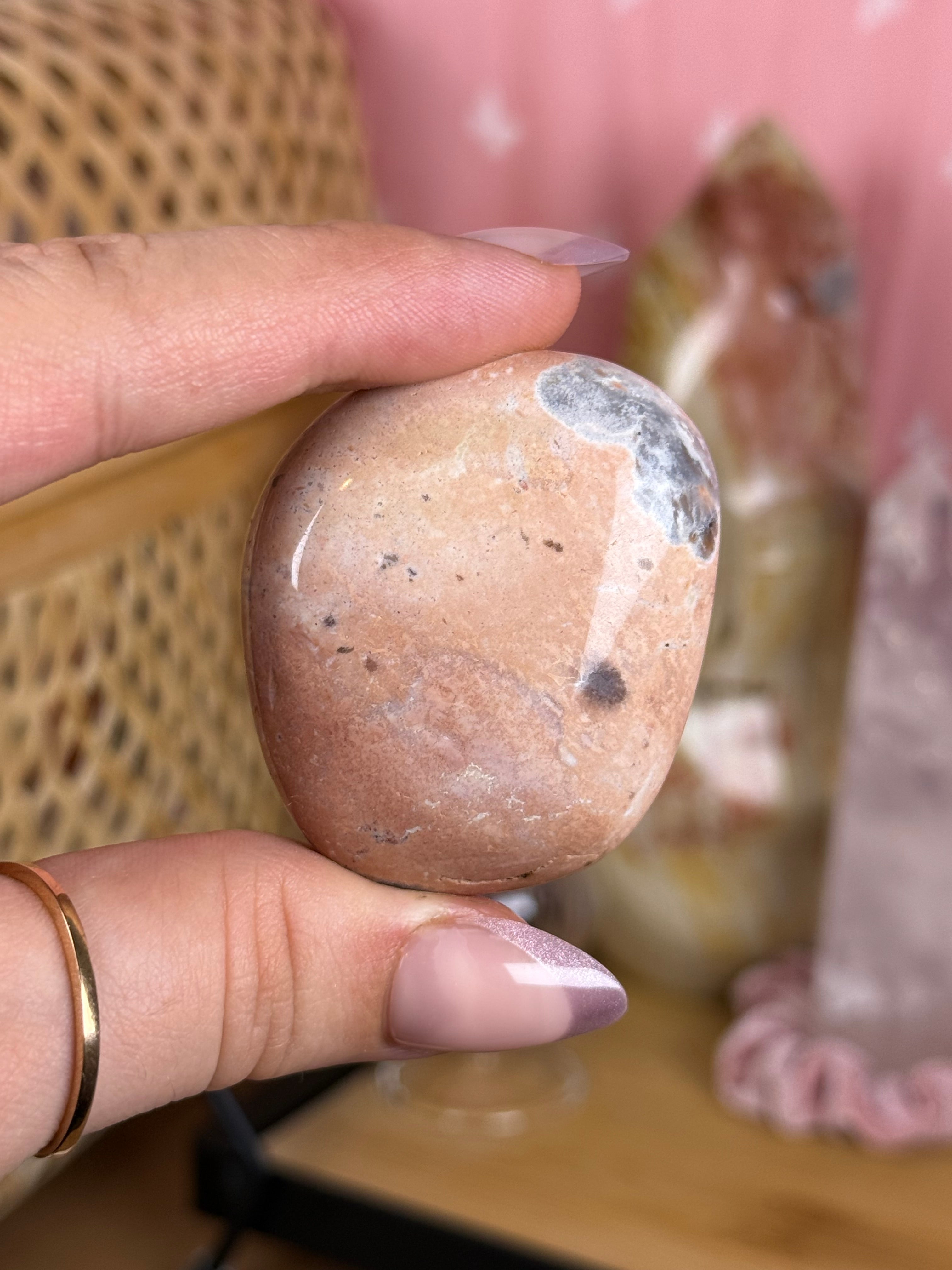 Unicorn Jasper Pastel Pink Palmstones Crystal