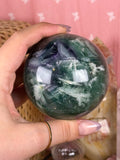 Rainbow Feather Fluorite Sphere Imperfect