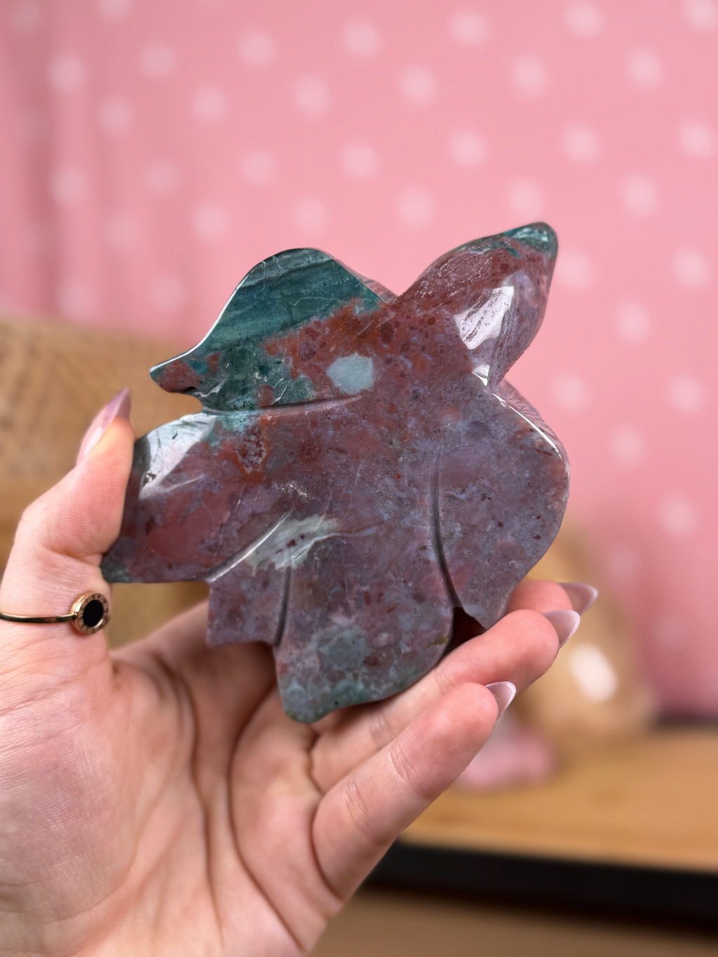 Sea Jasper Sea Turtle Crystal Carving Imperfect