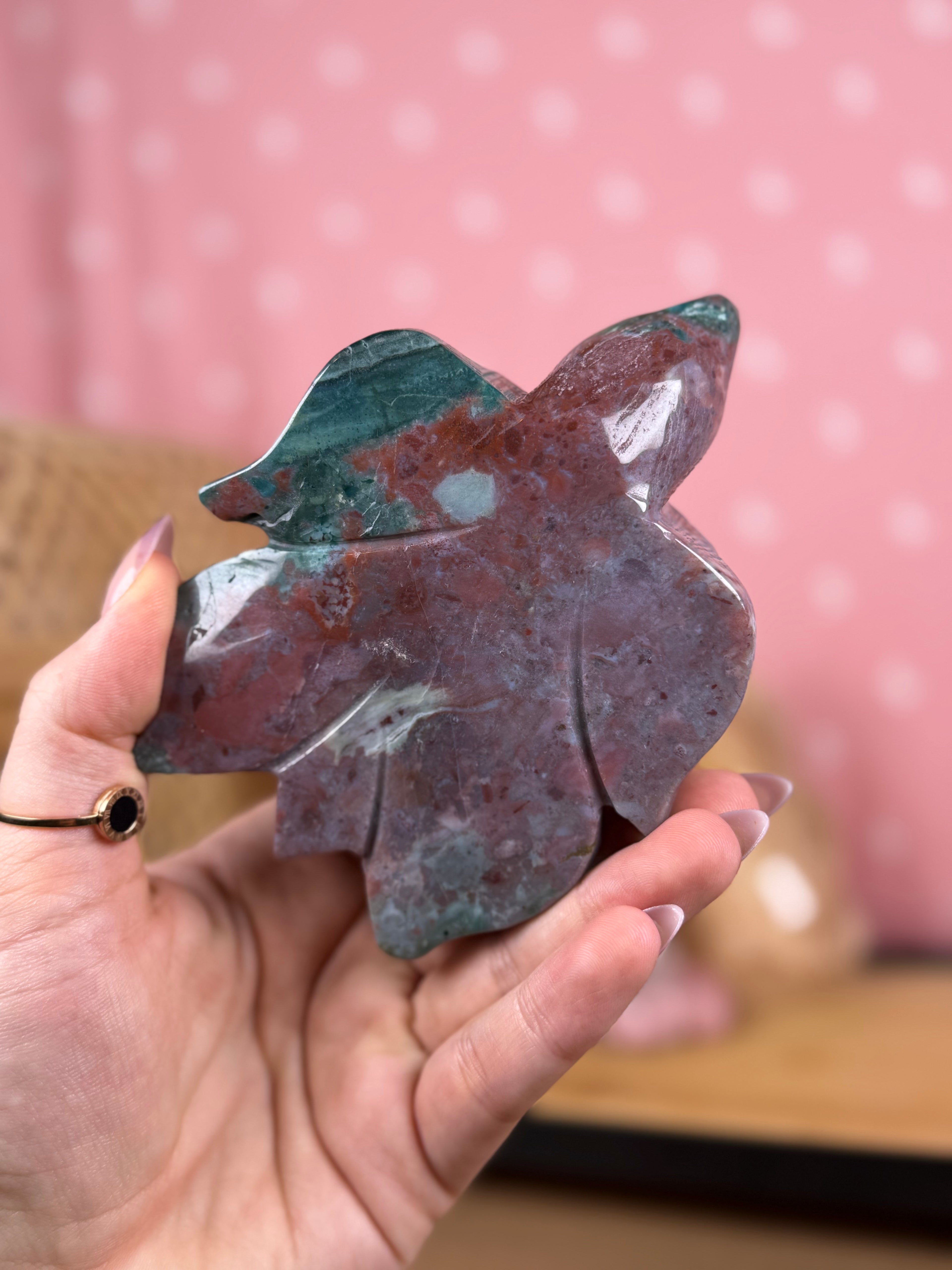 Sea Jasper Sea Turtle Crystal Carving Imperfect