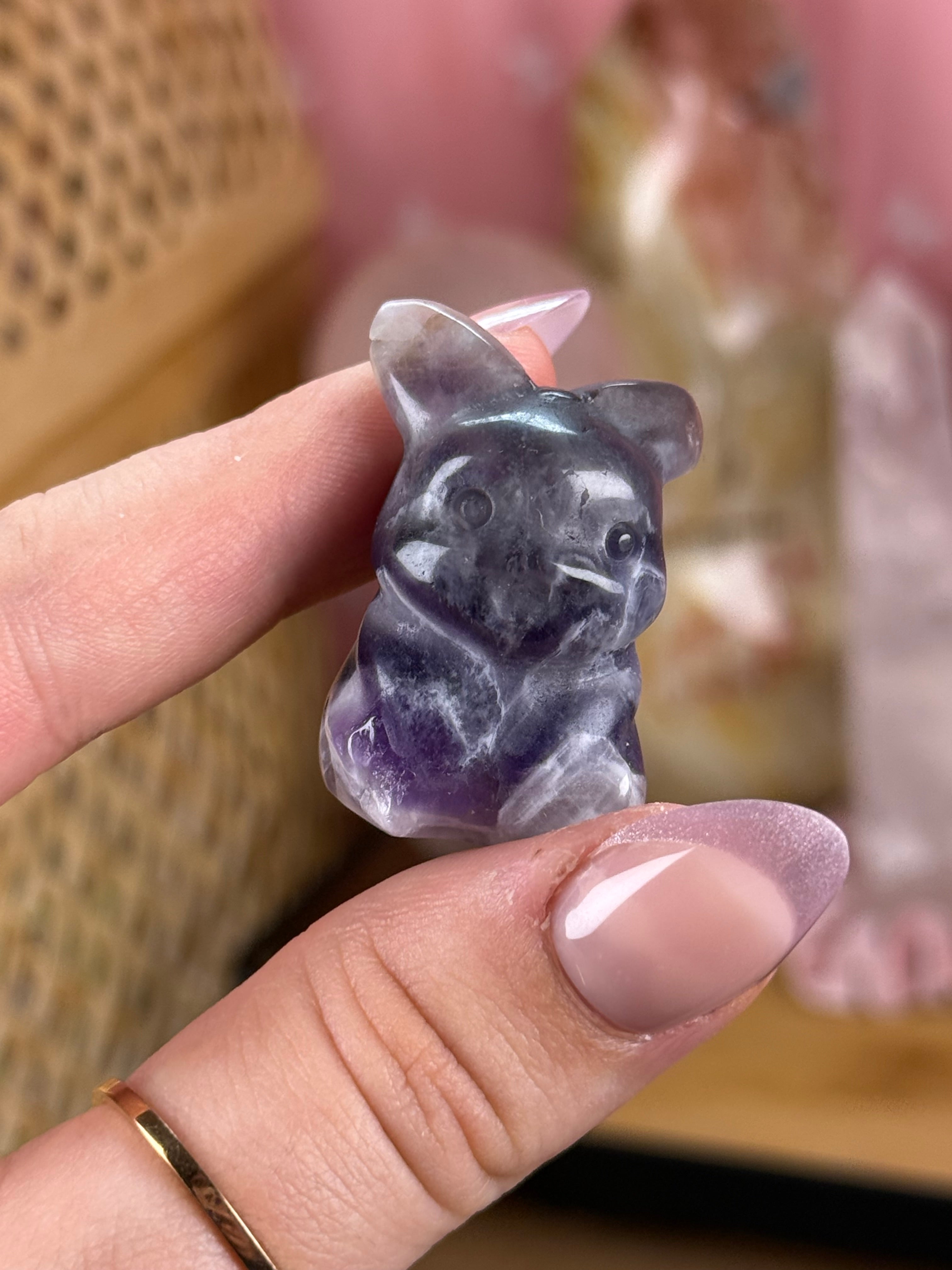 Crystal-Carved Pokémon Mini Figurines