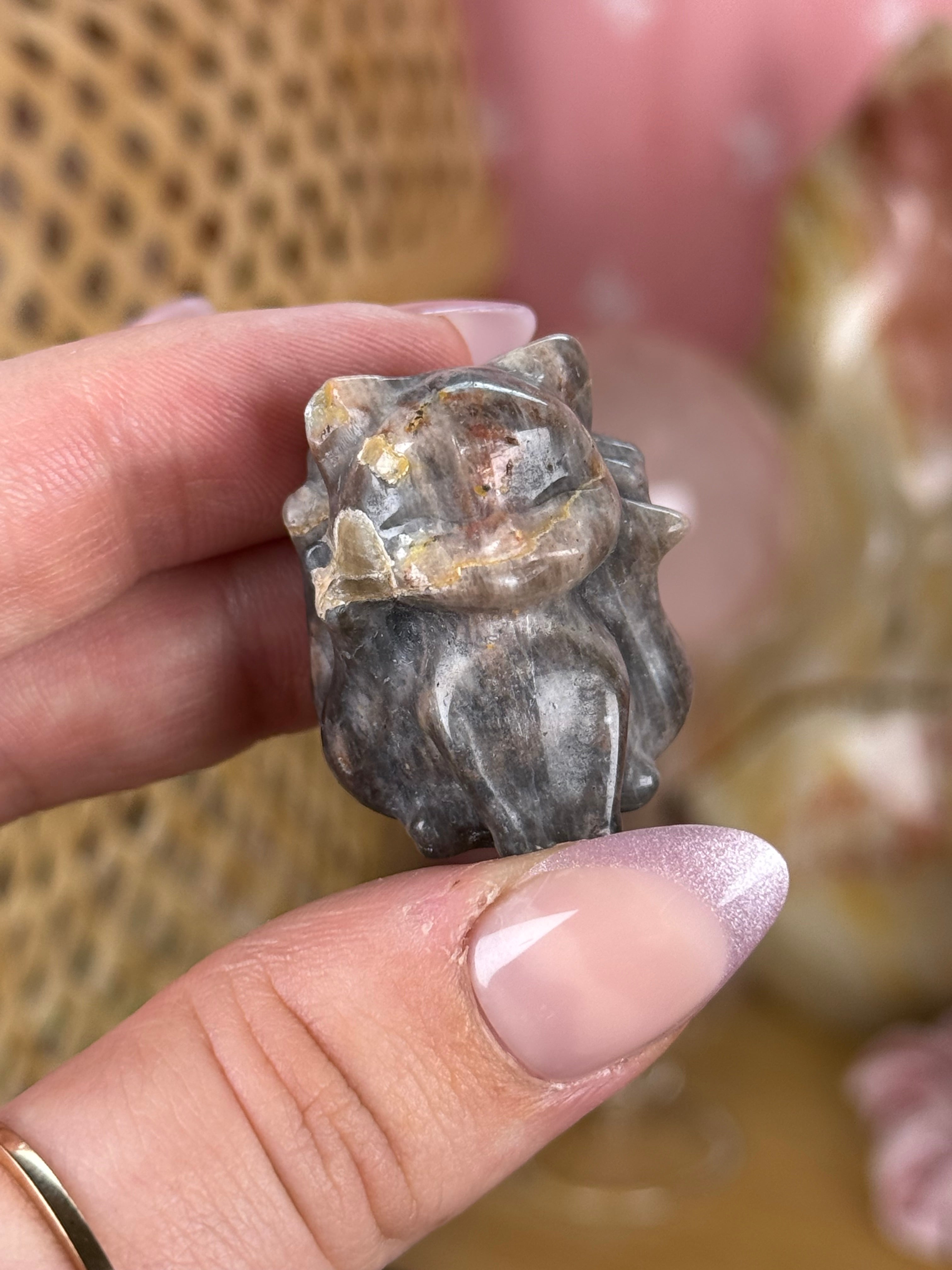 Nine-Tail Fox Kitsune Mini Crystal Carvings