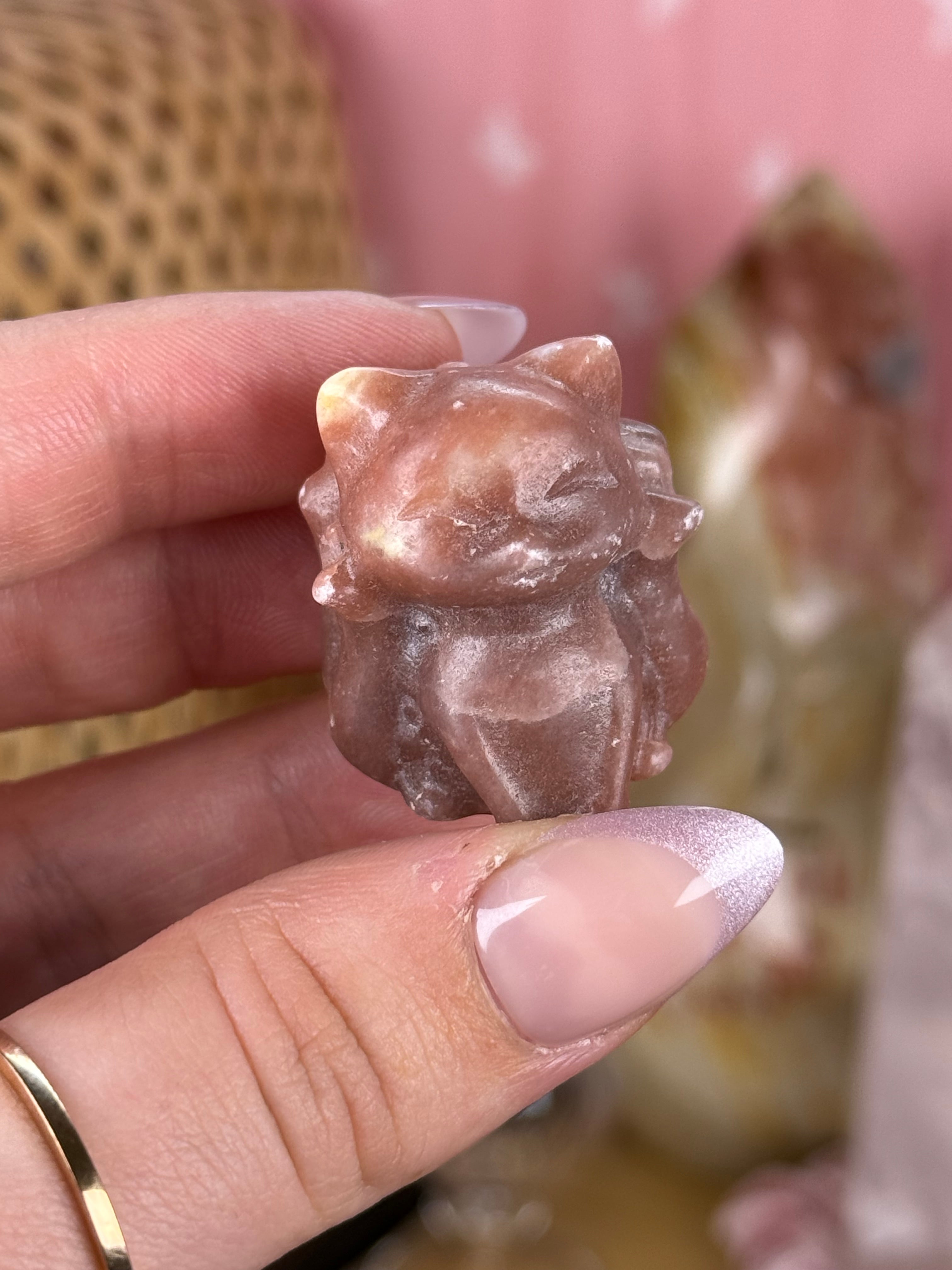 Nine-Tail Fox Kitsune Mini Crystal Carvings