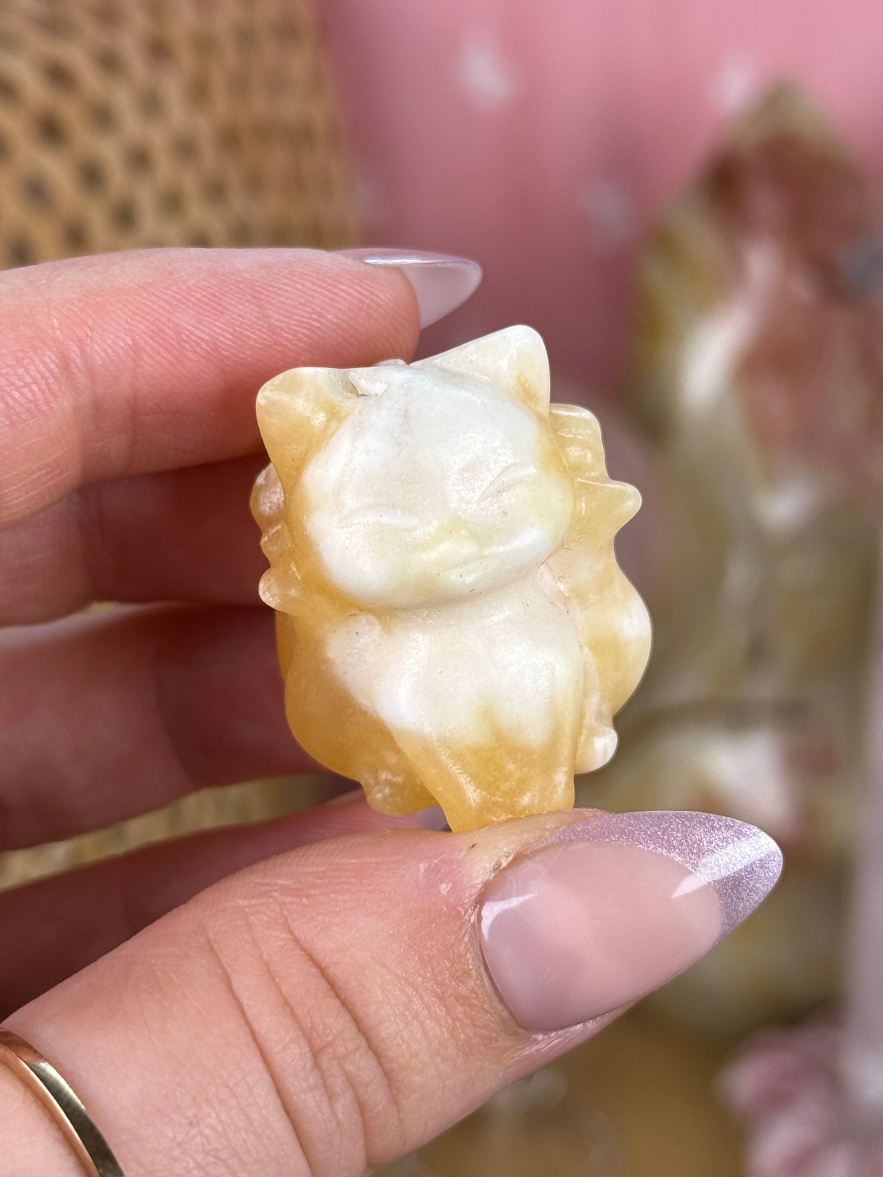 Nine-Tail Fox Kitsune Mini Crystal Carvings