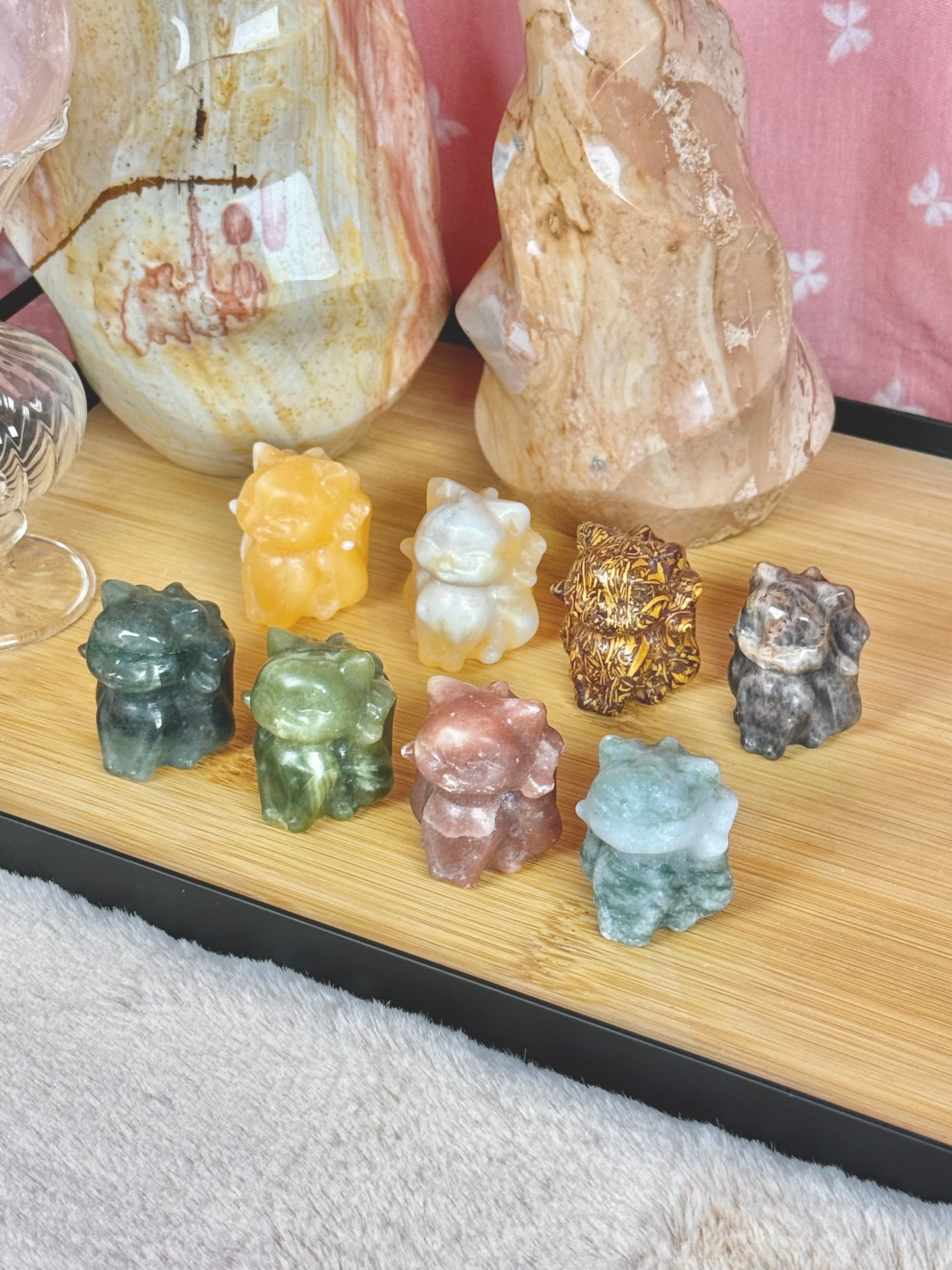 Nine-Tail Fox Kitsune Mini Crystal Carvings