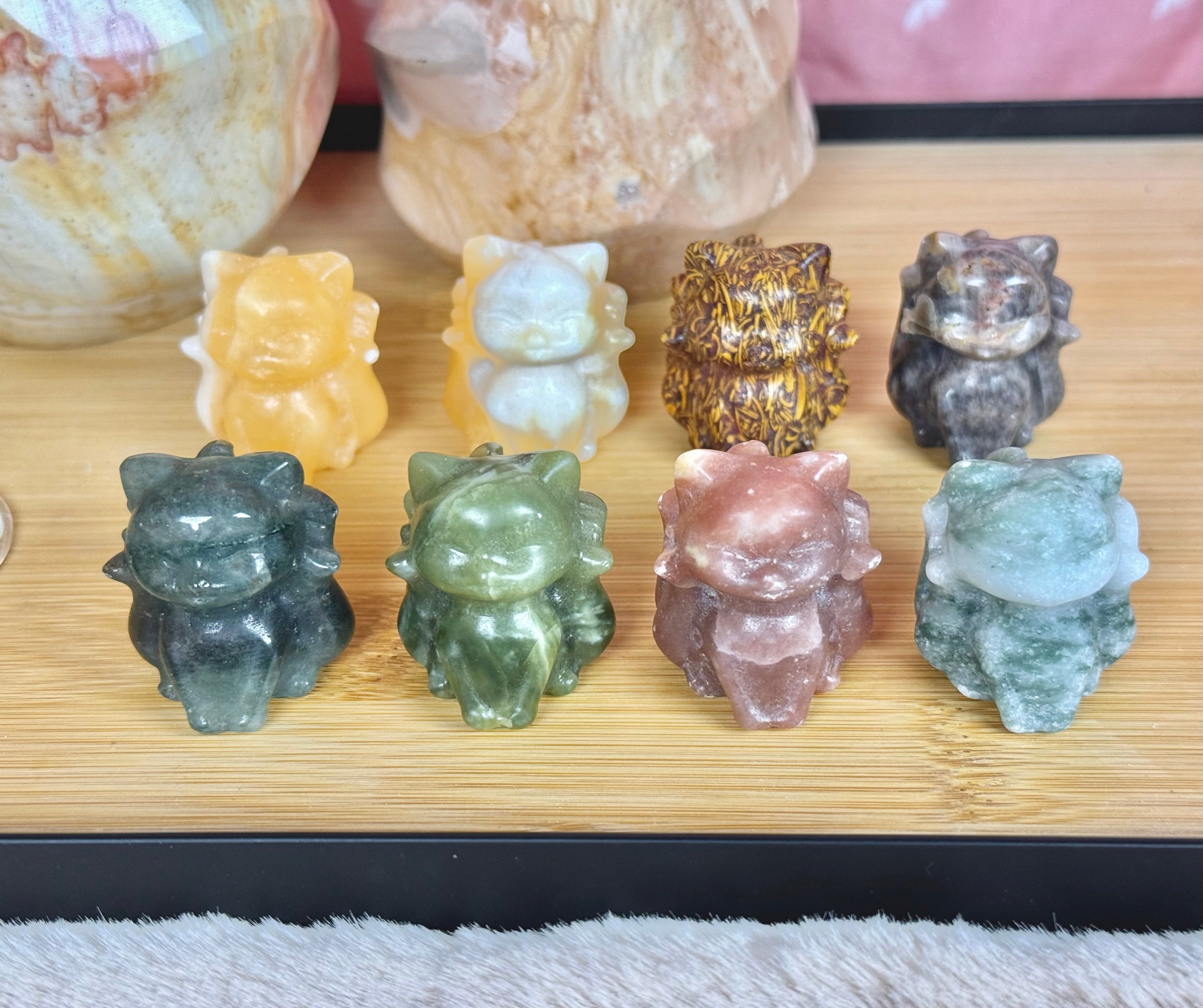 Nine-Tail Fox Kitsune Mini Crystal Carvings