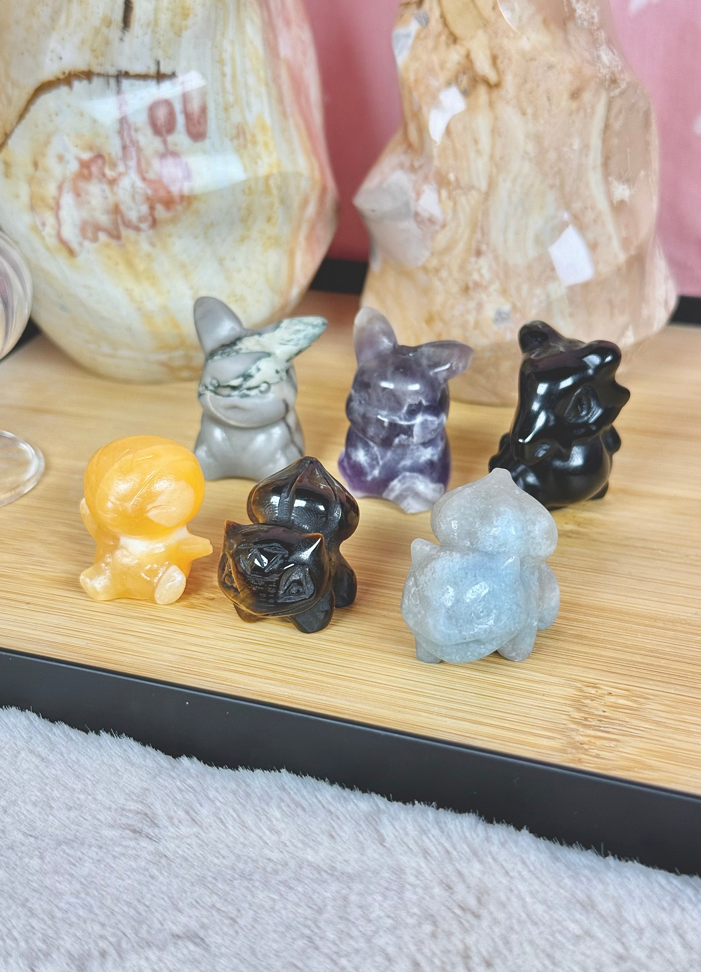Crystal-Carved Pokémon Mini Figurines