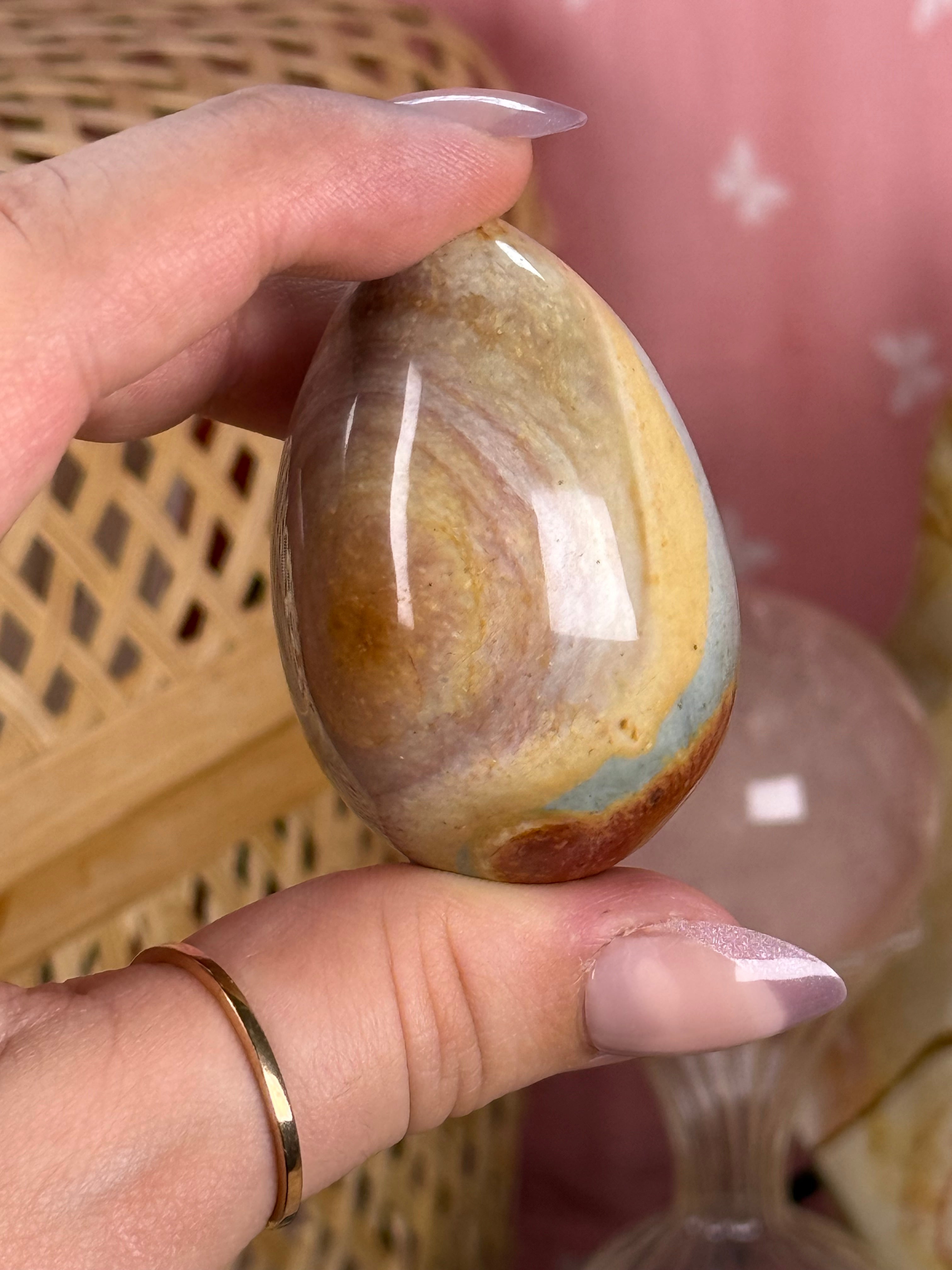 Polychrome Jasper Eggs Crystal Carvings