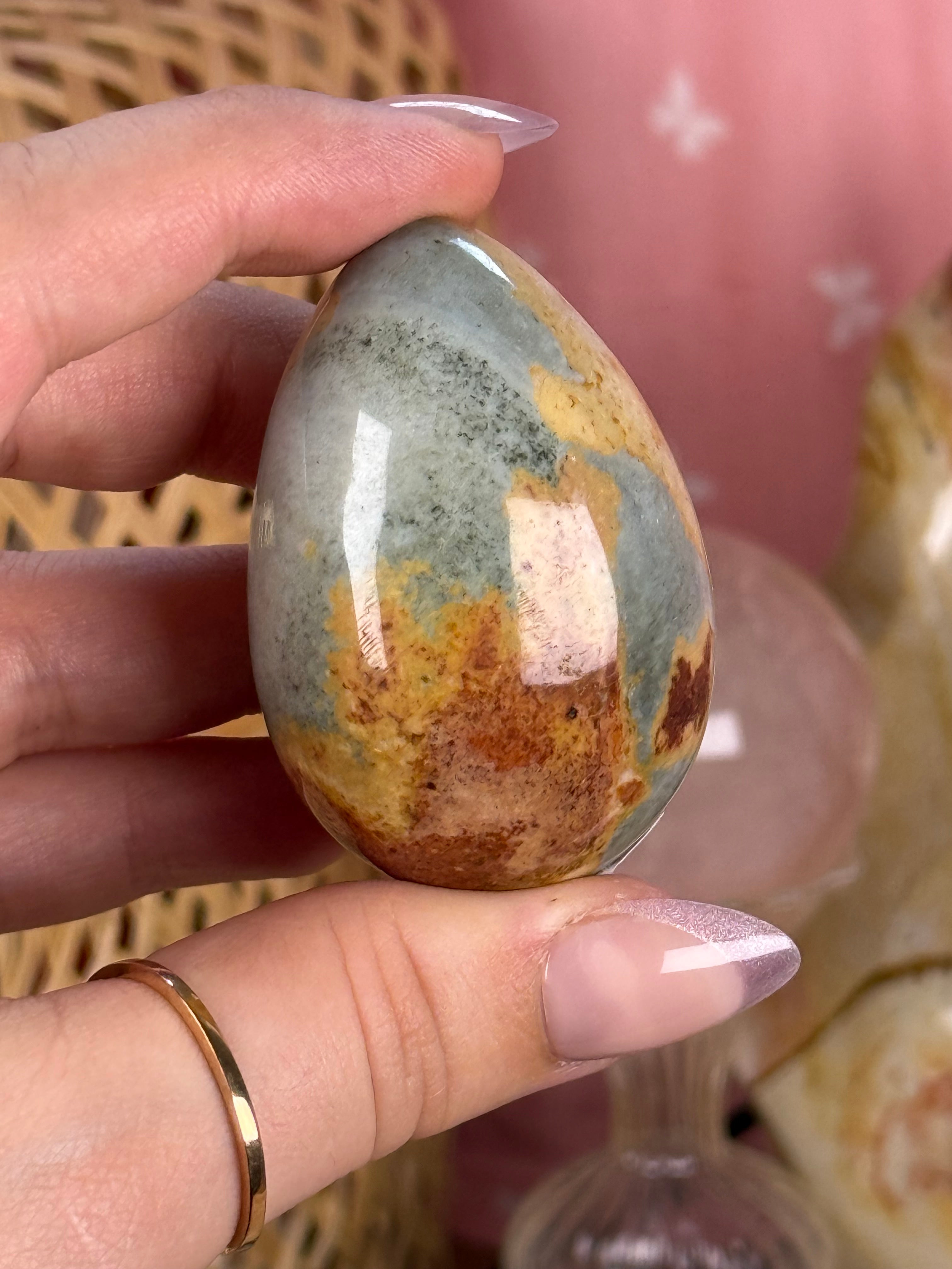 Polychrome Jasper Eggs Crystal Carvings
