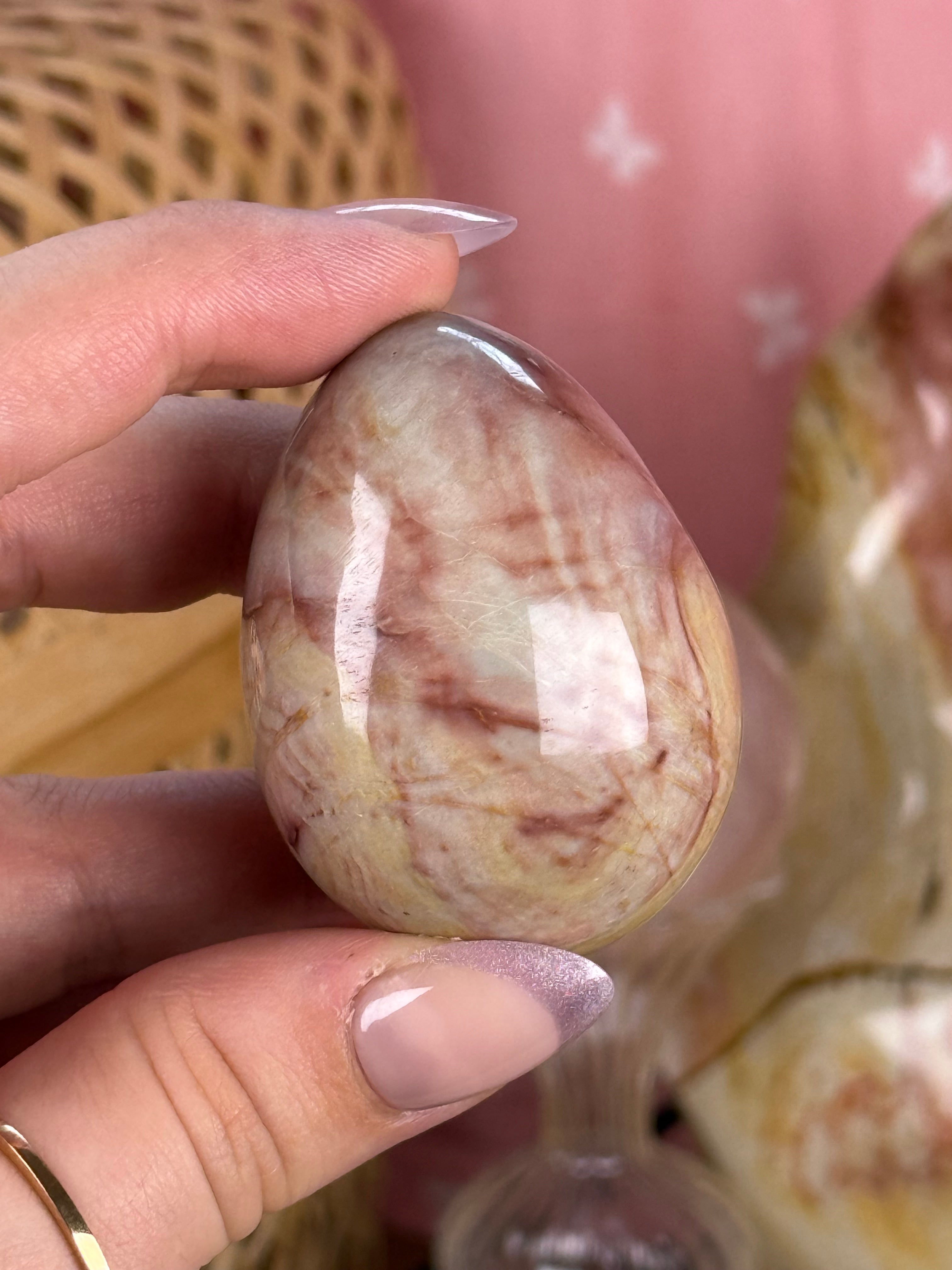 Polychrome Jasper Eggs Crystal Carvings
