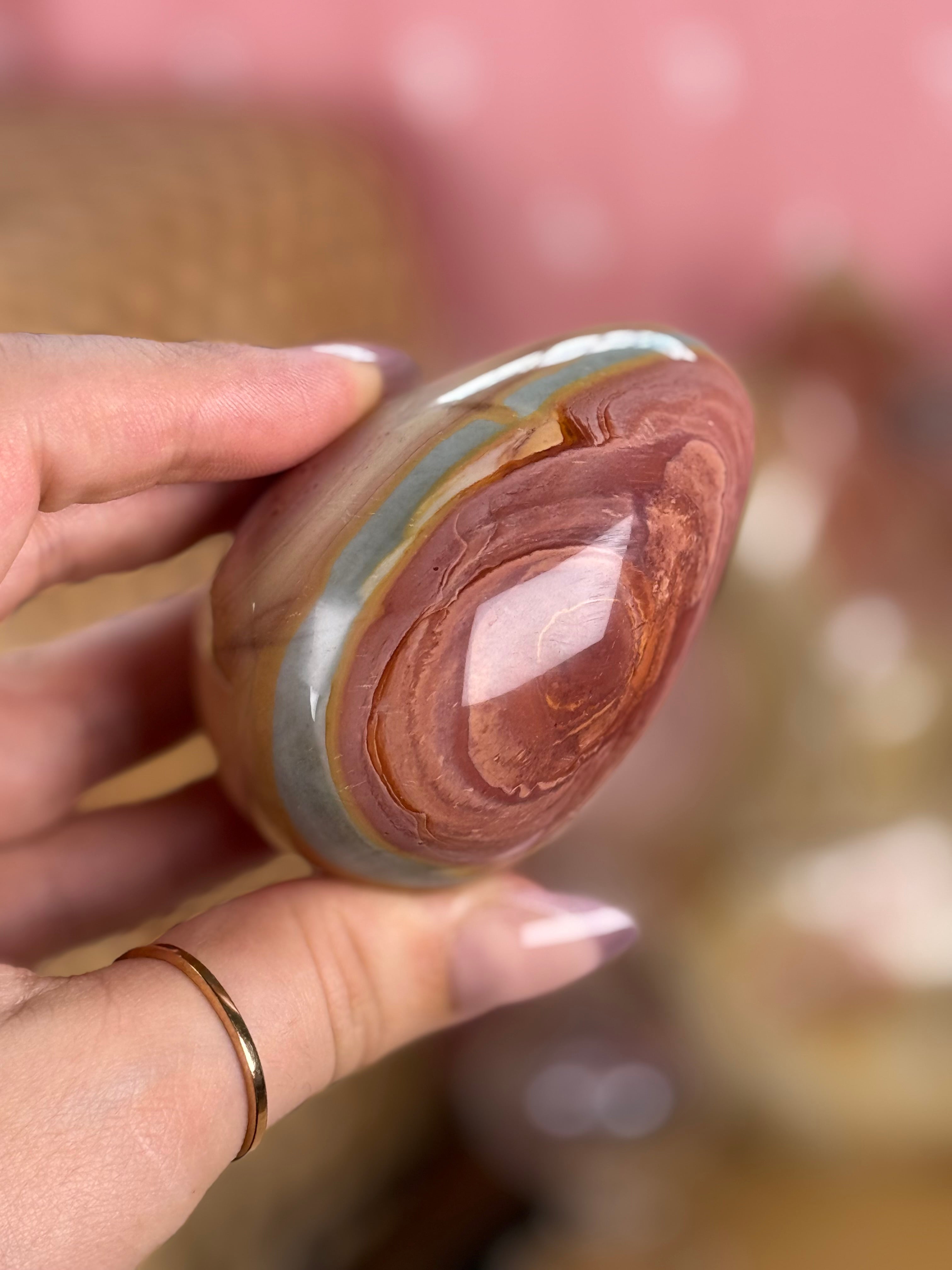 Polychrome Jasper Egg Crystal Carving