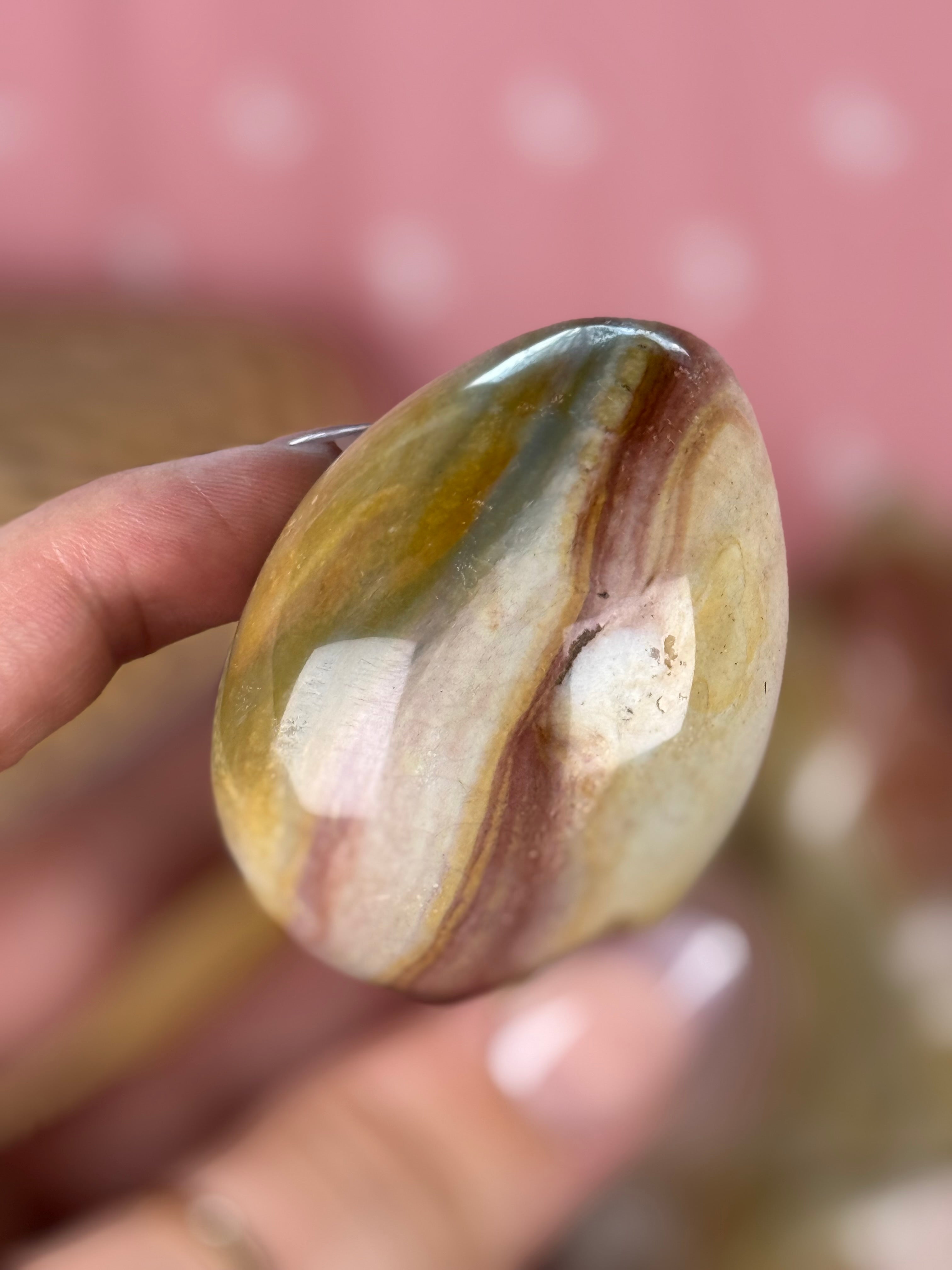 Polychrome Jasper Egg Crystal Carving