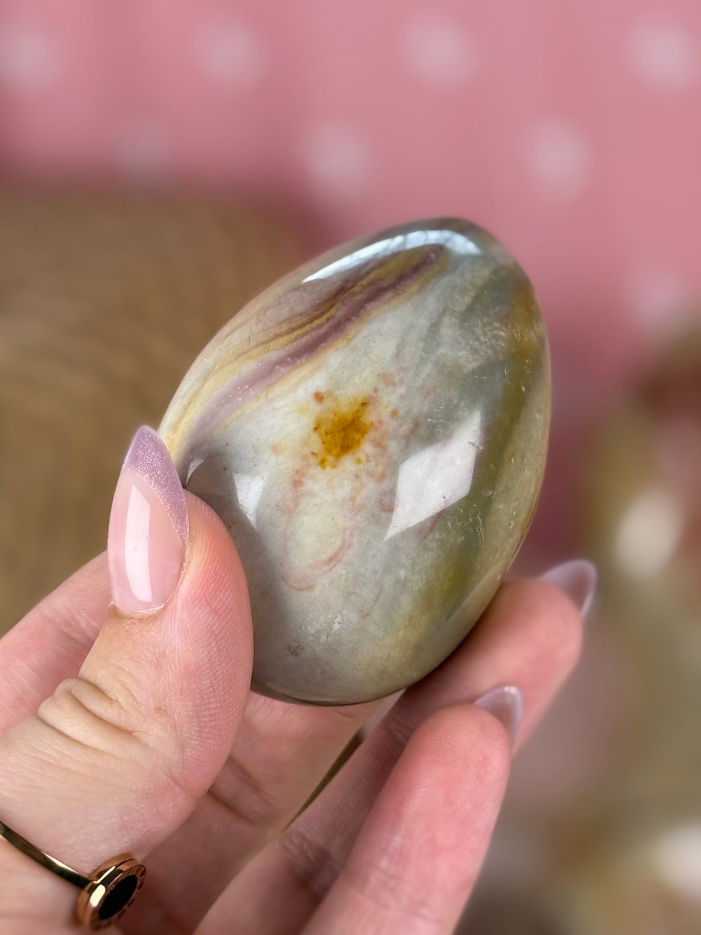 Polychrome Jasper Egg Crystal Carving