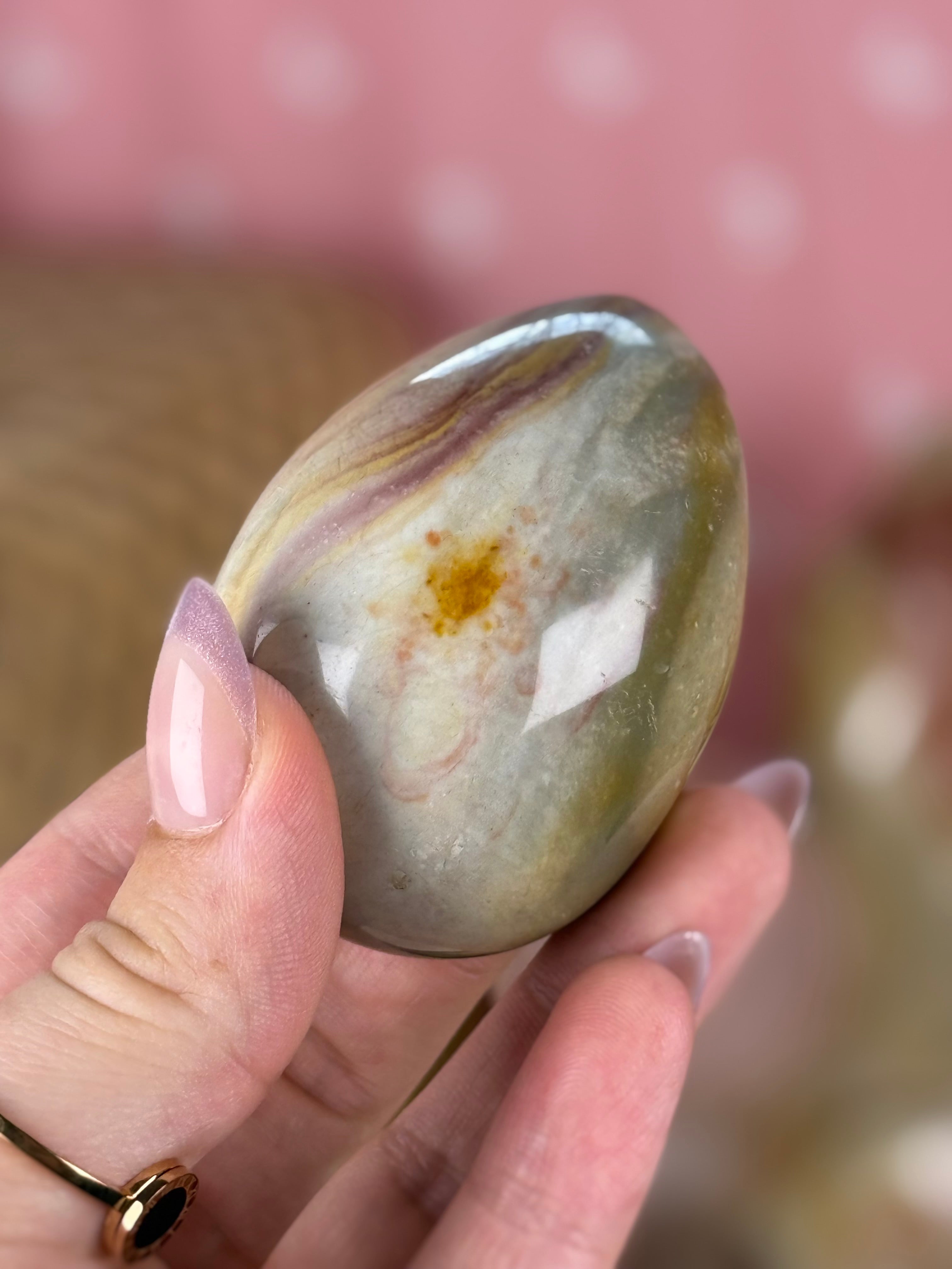 Polychrome Jasper Egg Crystal Carving