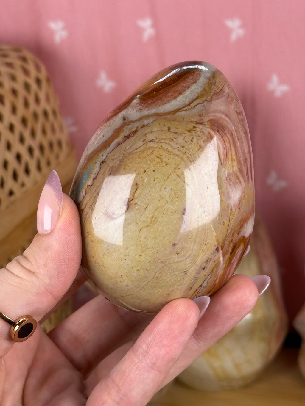 Polychrome Jasper Egg Large Crystal Carving Imperfect