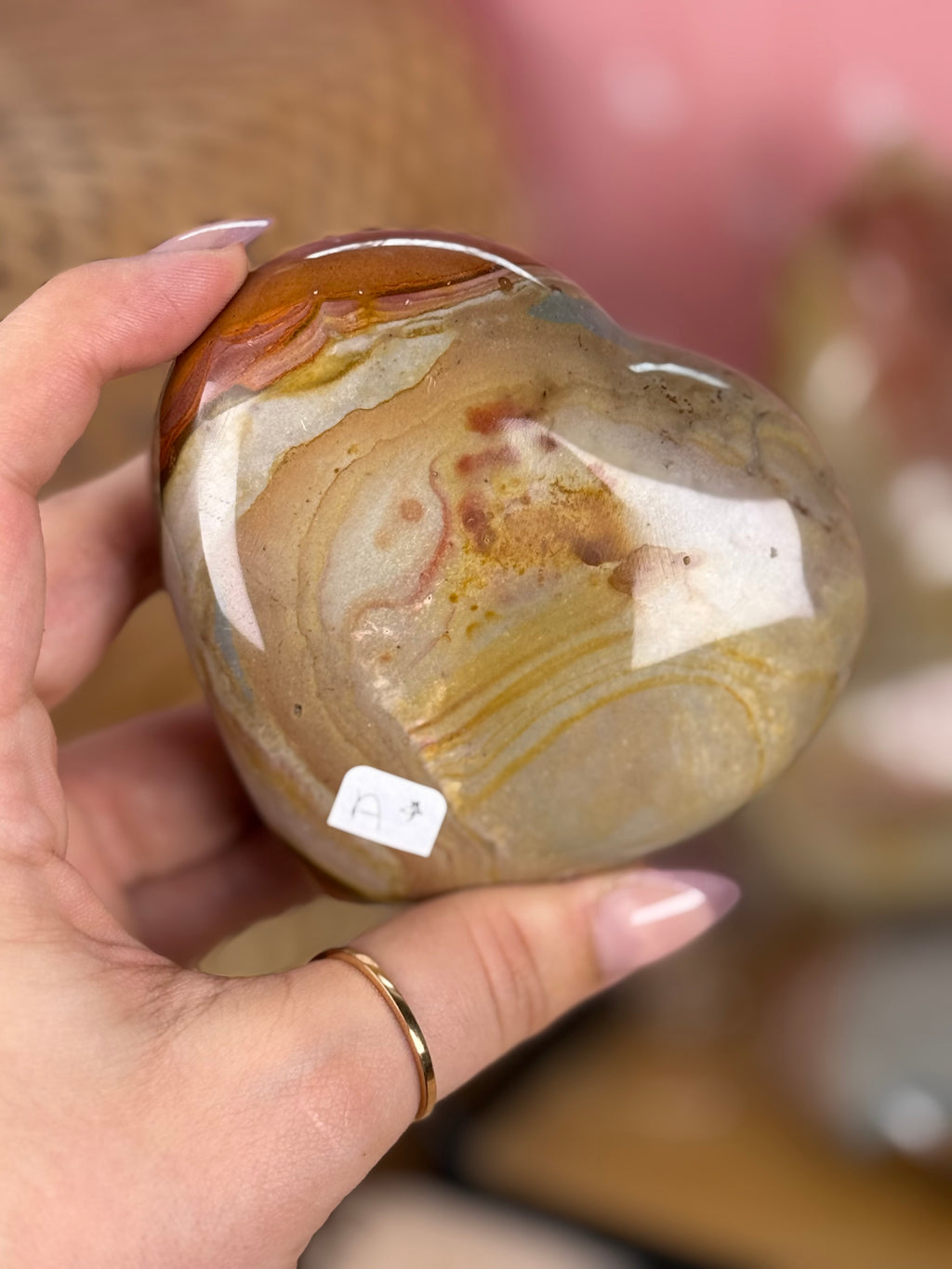 Polychrome Jasper Puffy Hearts Imperfect
