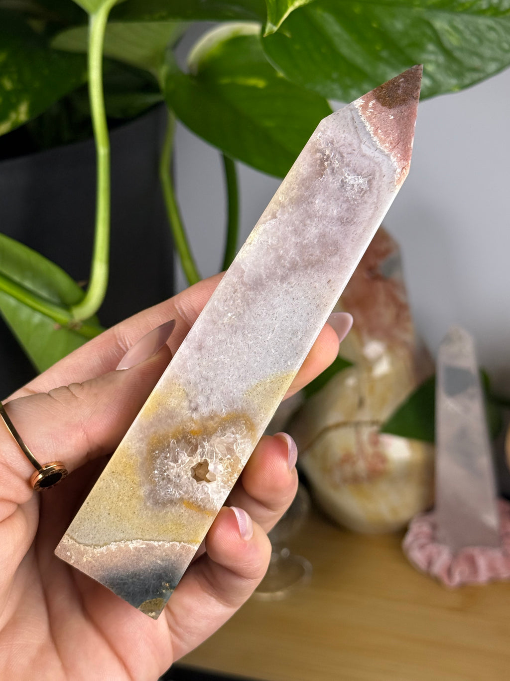 Pink Amethyst Pastel Druzy Tower