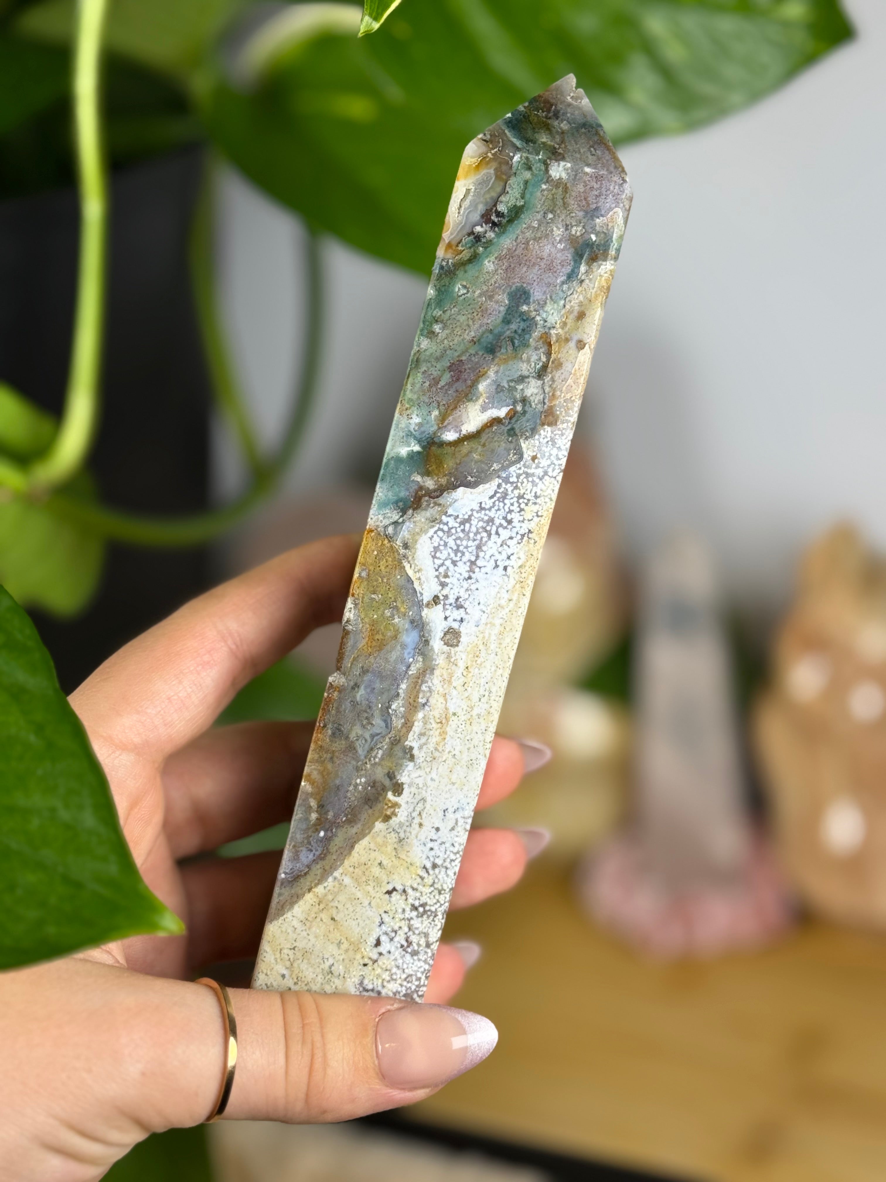 Sea Jasper Crystal Tower | Statement Piece