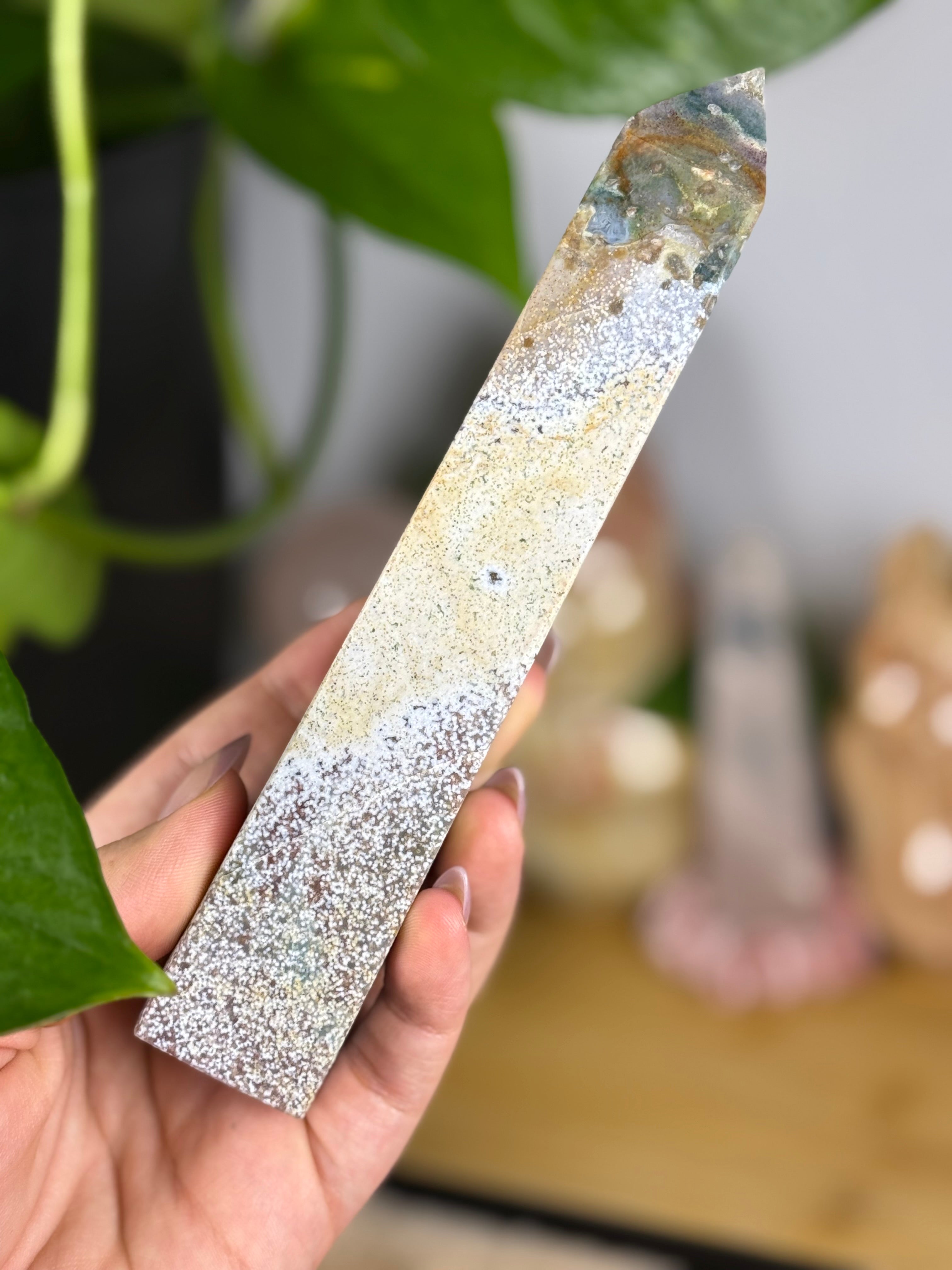 Sea Jasper Crystal Tower | Statement Piece