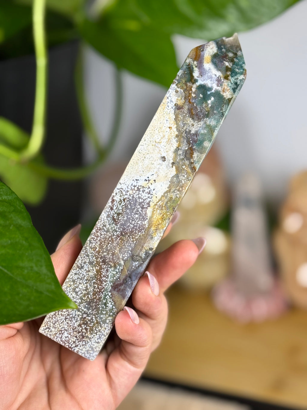 Sea Jasper Crystal Tower | Statement Piece
