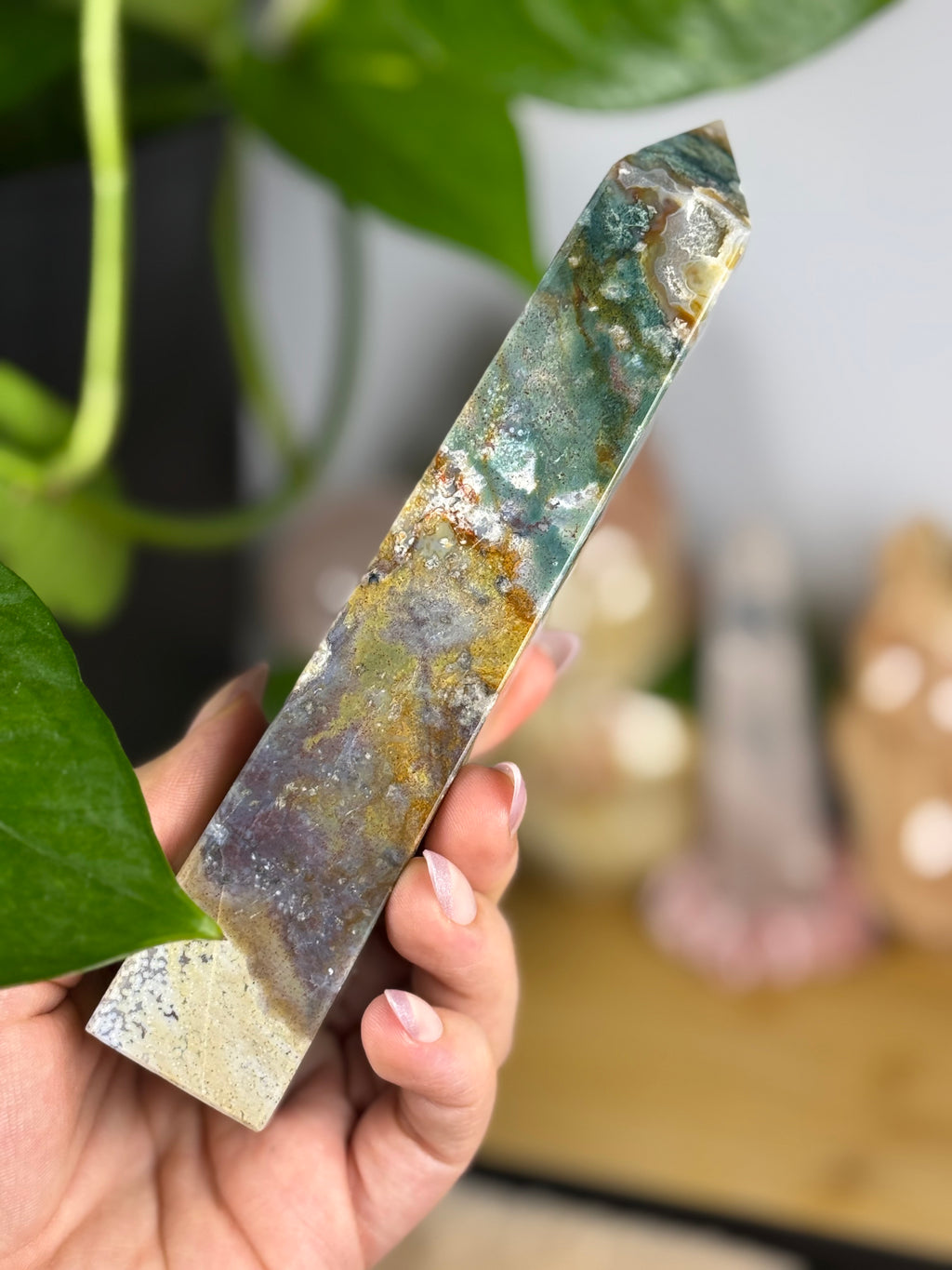 Sea Jasper Crystal Tower | Statement Piece