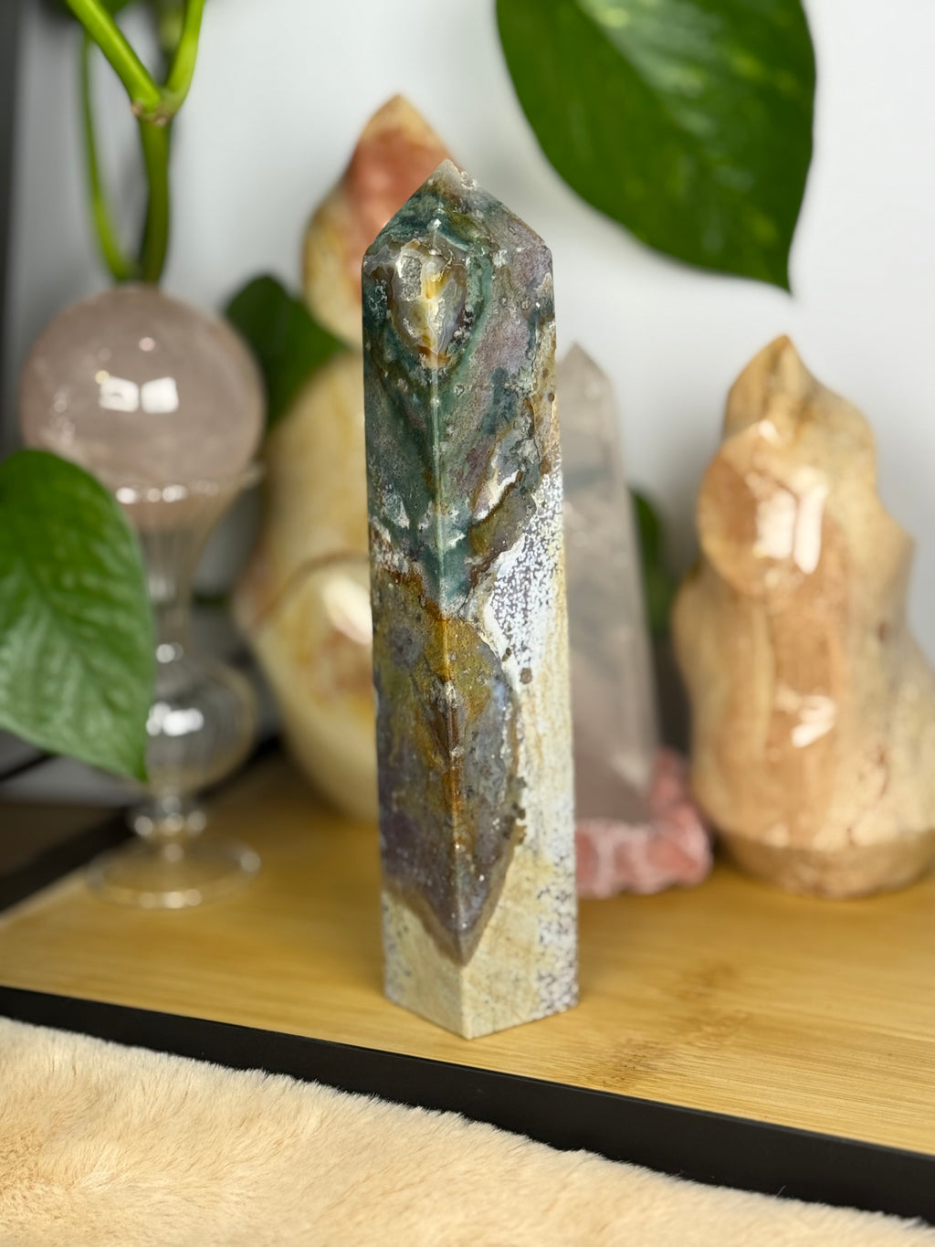 Sea Jasper Crystal Tower | Statement Piece