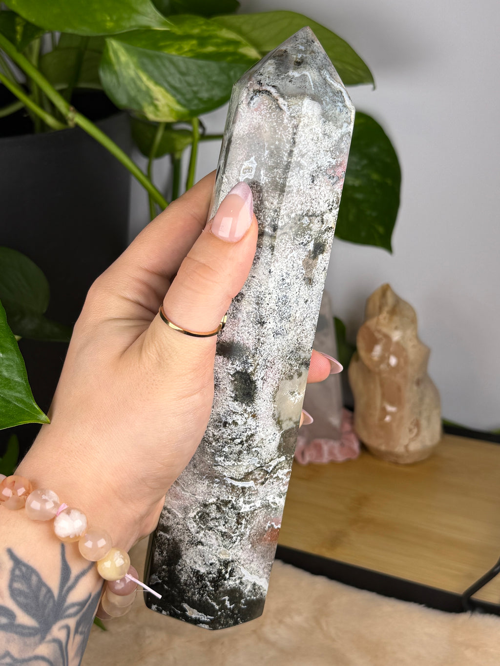 Sea Jasper Tower Pastel Druzy Statement Piece Imperfect