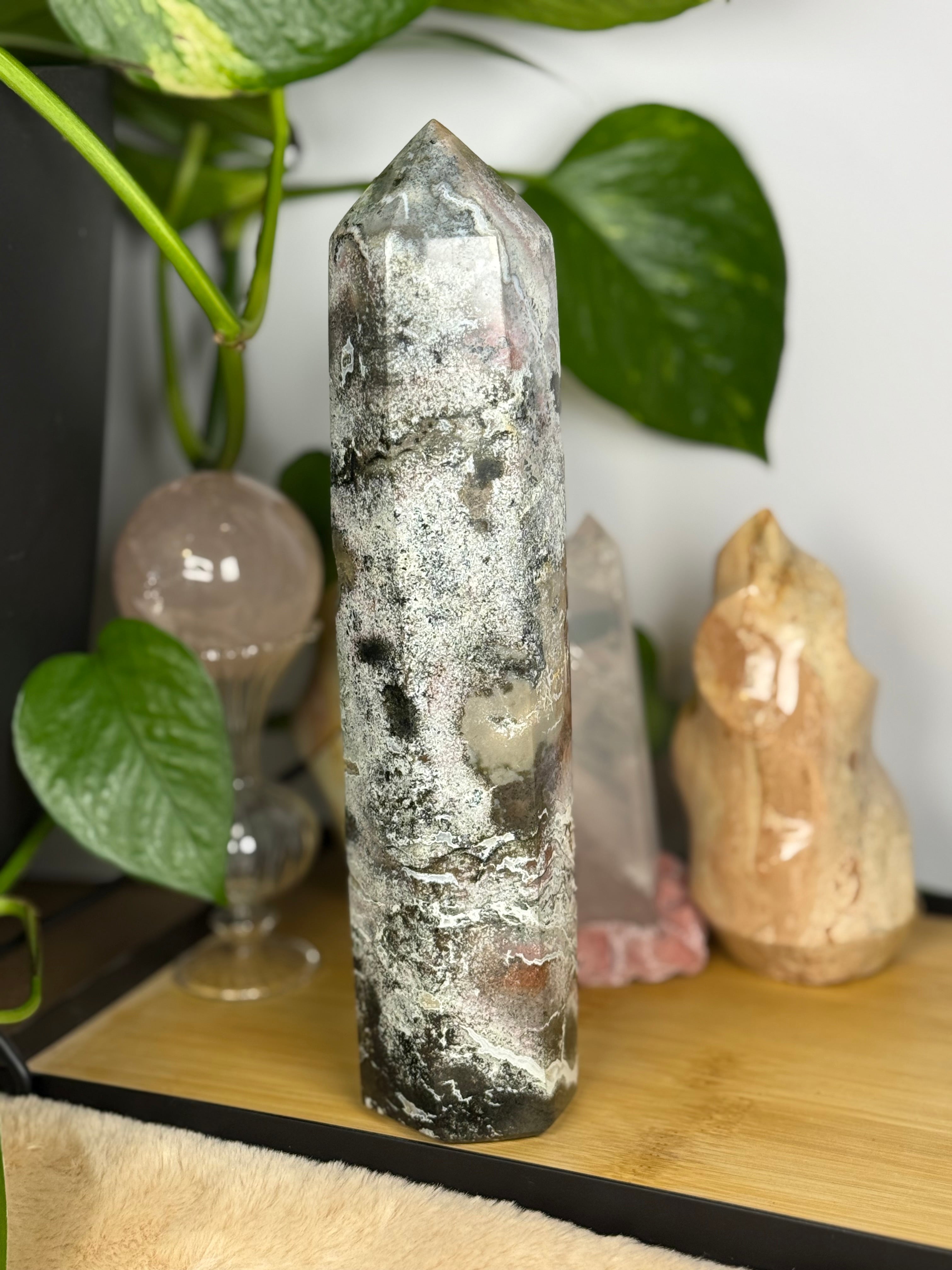 Sea Jasper Tower Pastel Druzy Statement Piece Imperfect