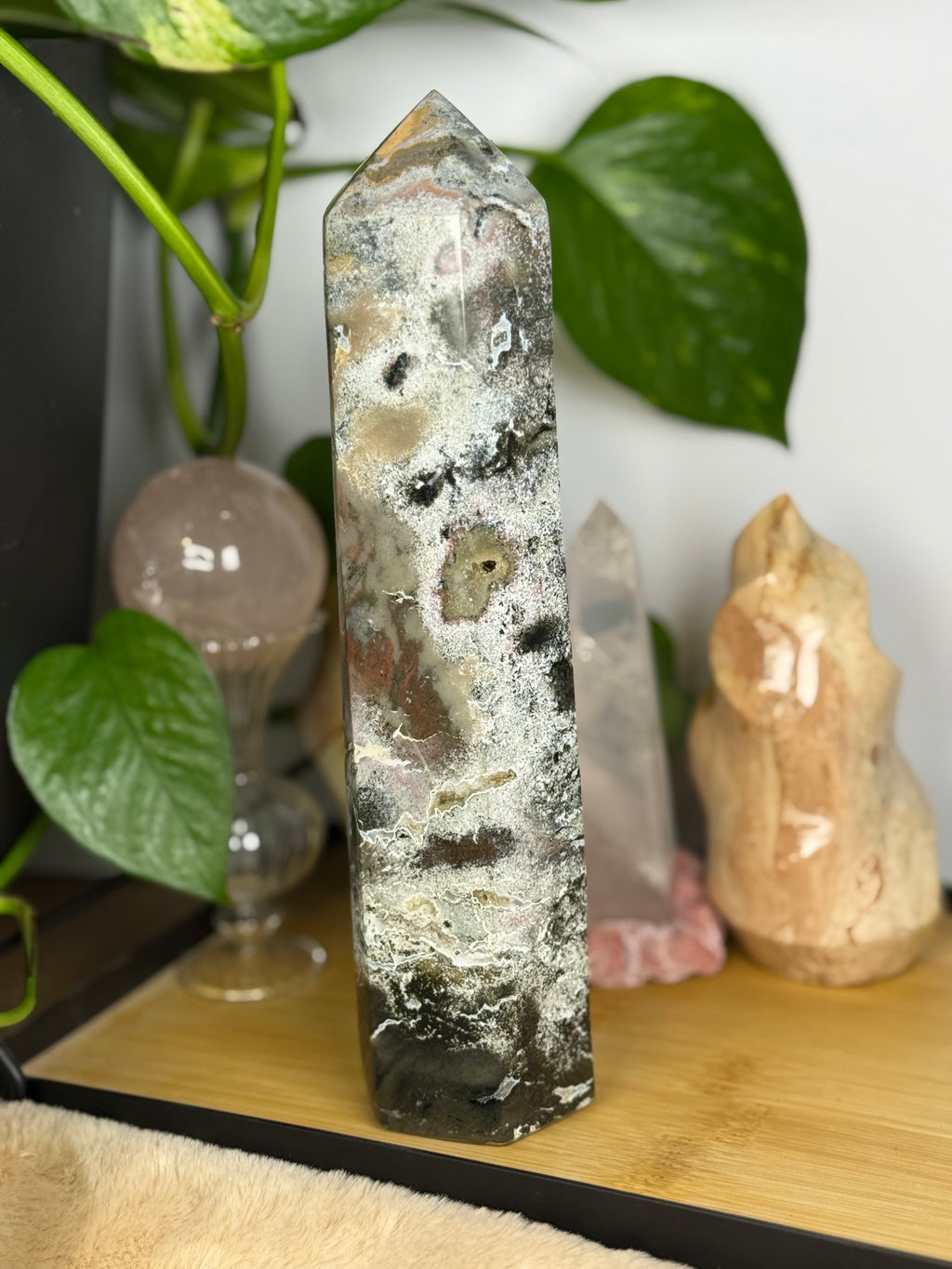 Sea Jasper Tower Pastel Druzy Statement Piece Imperfect