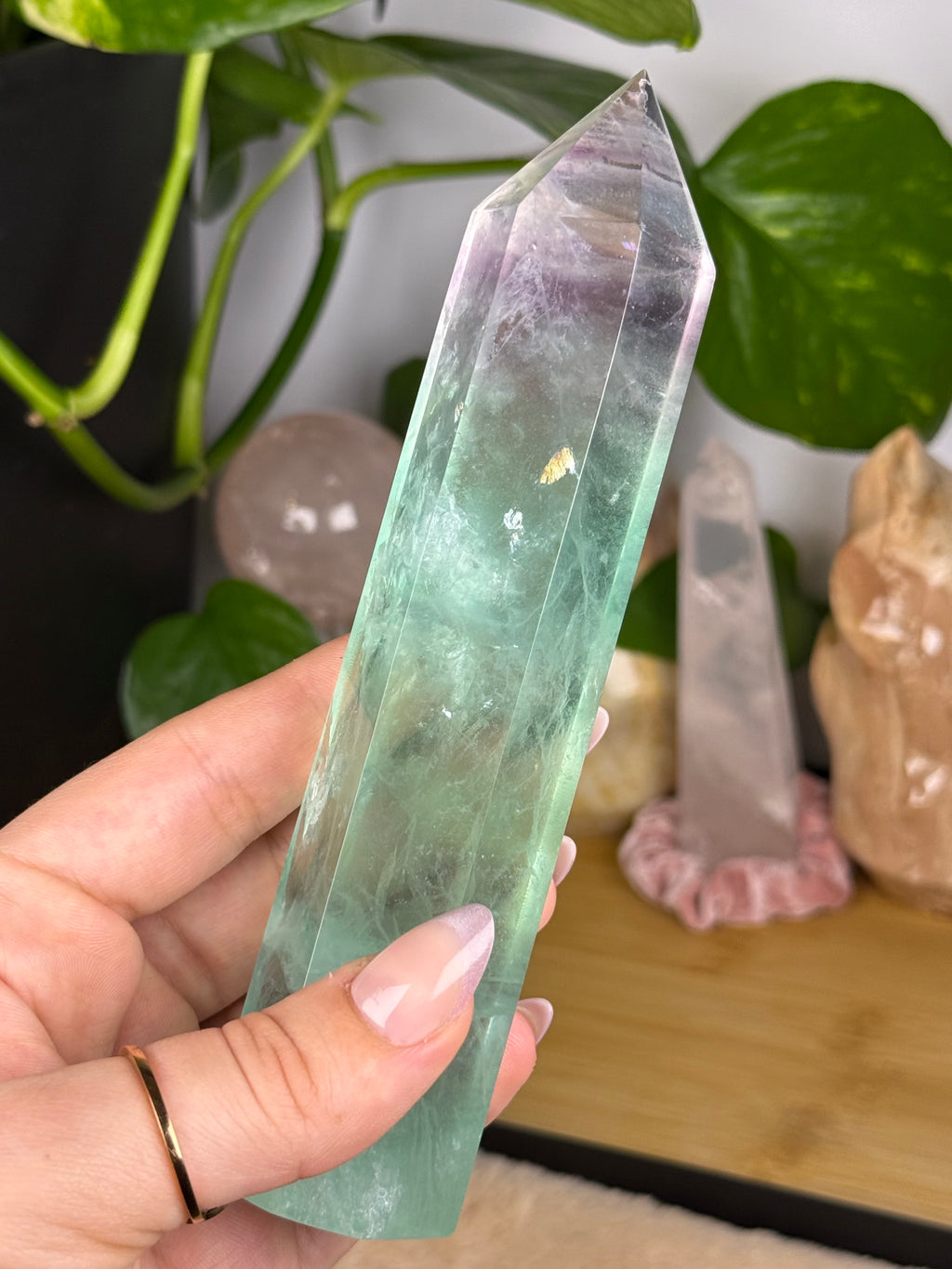 Rainbow Fluorite Crystal Tower C