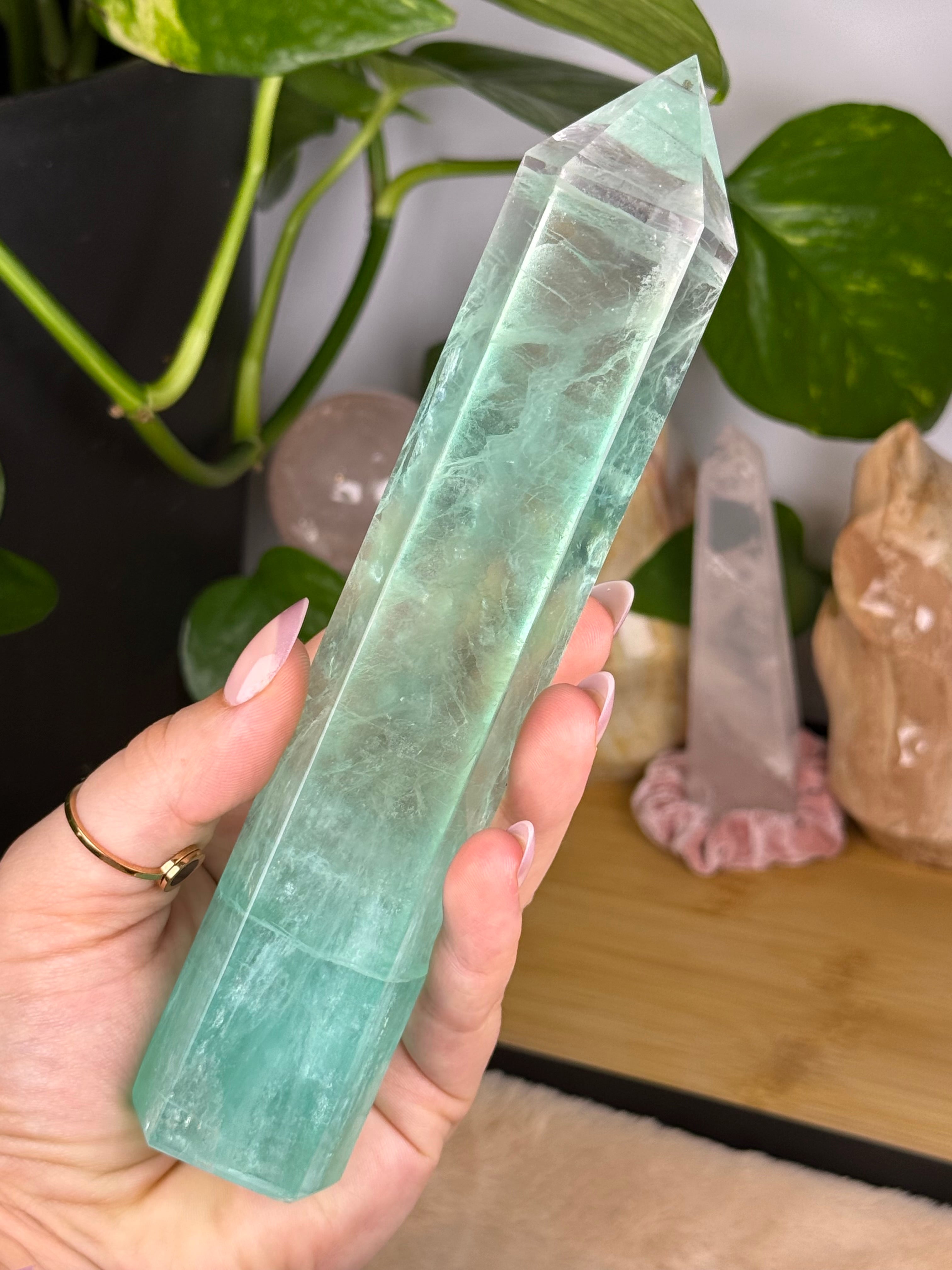 Watermelon Fluorite Crystal Tower D