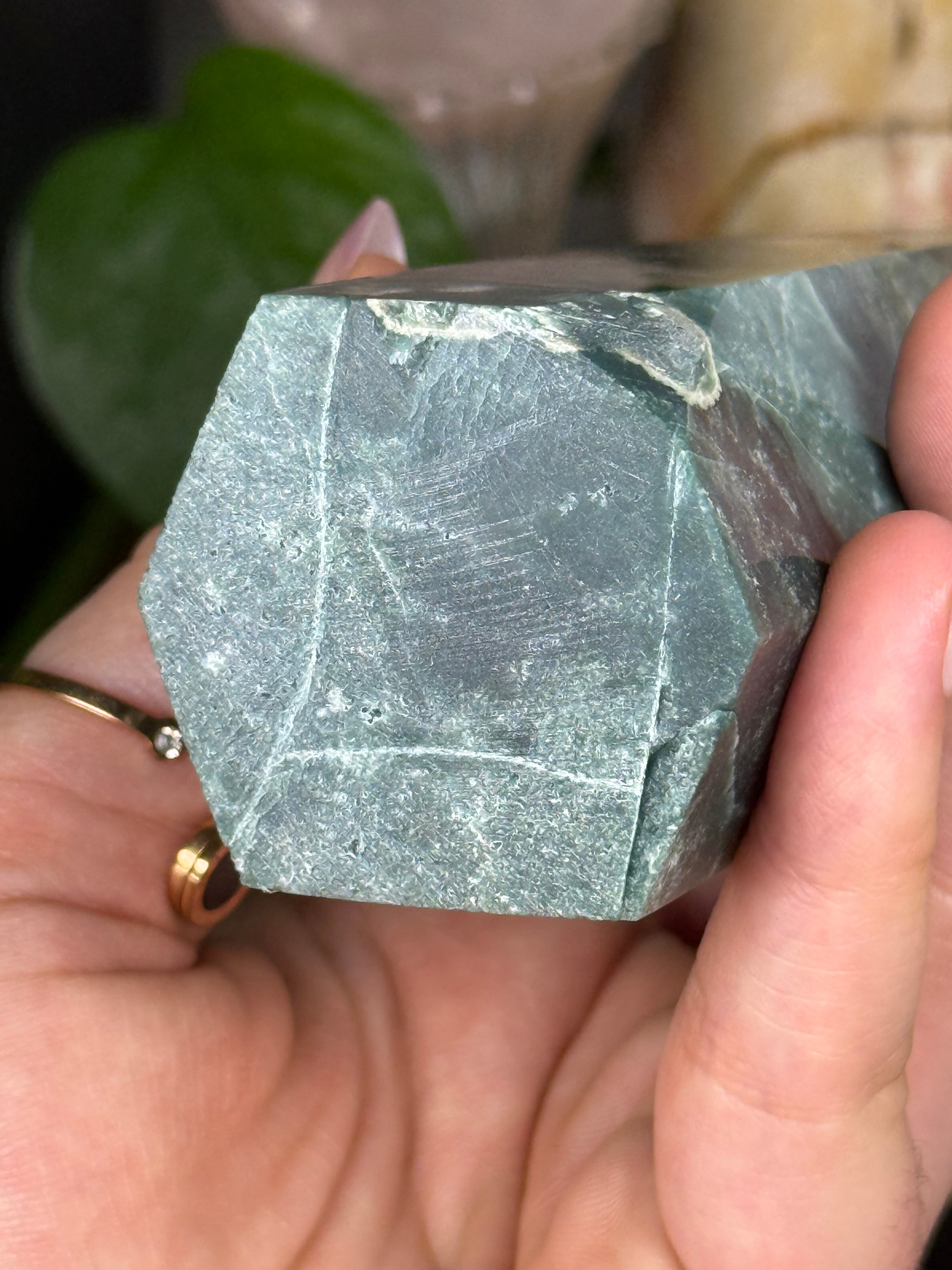 Moss Agate Crystal Tower Druzy Quartz High Quality