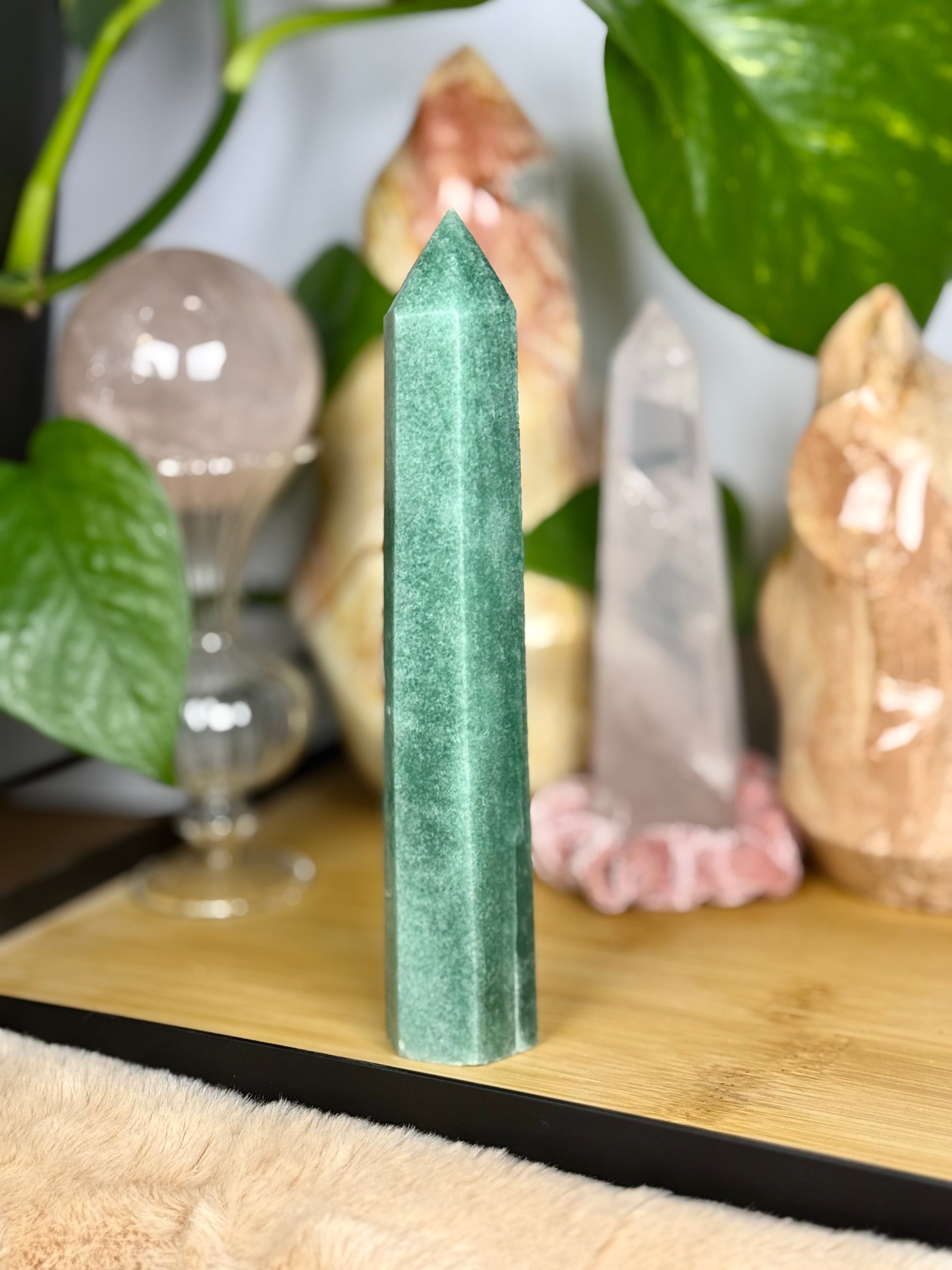 Green Aventurine Obelisk Crystal Tower Healing Crystal