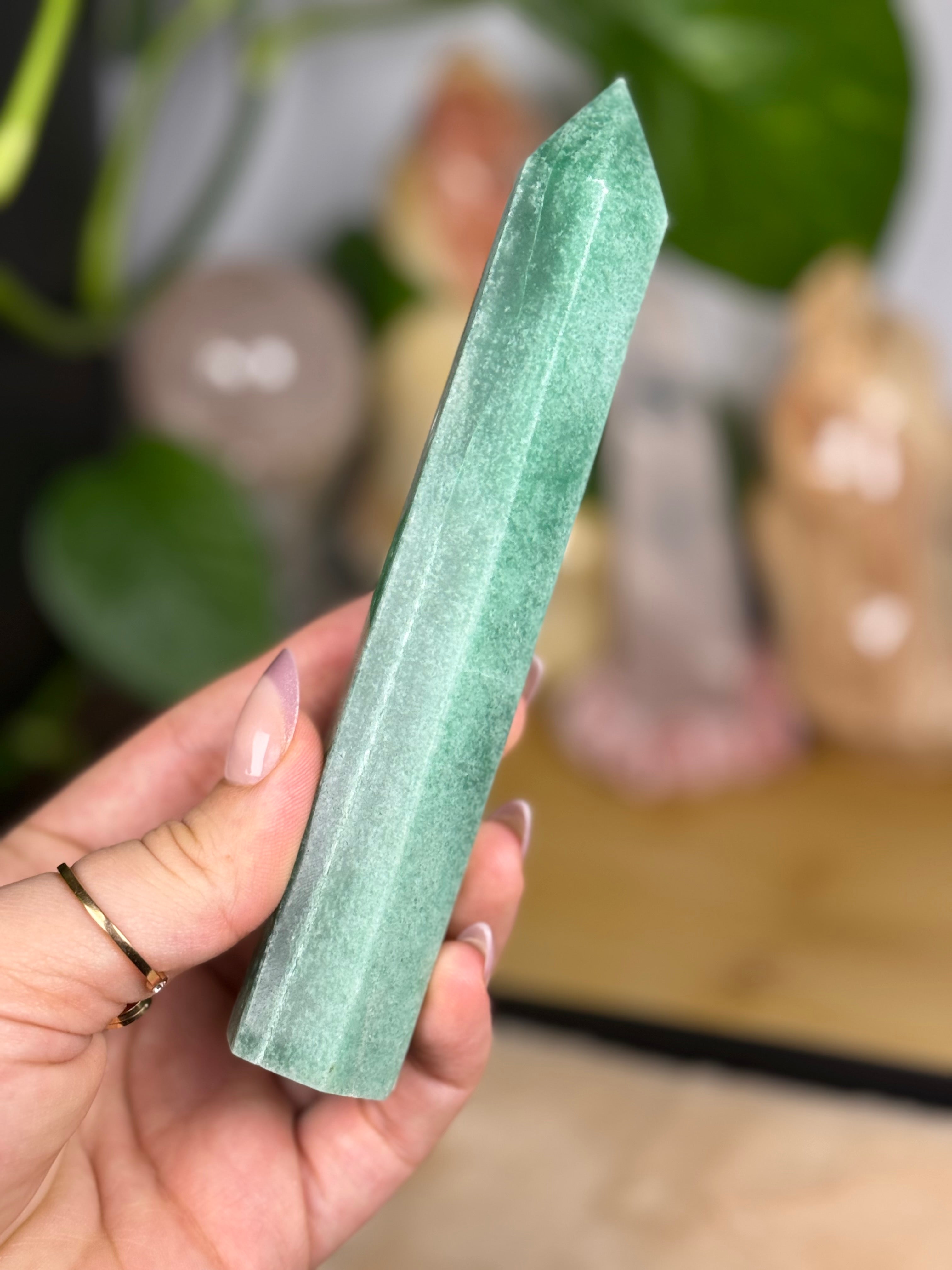 Green Aventurine Obelisk Crystal Tower Healing Crystal