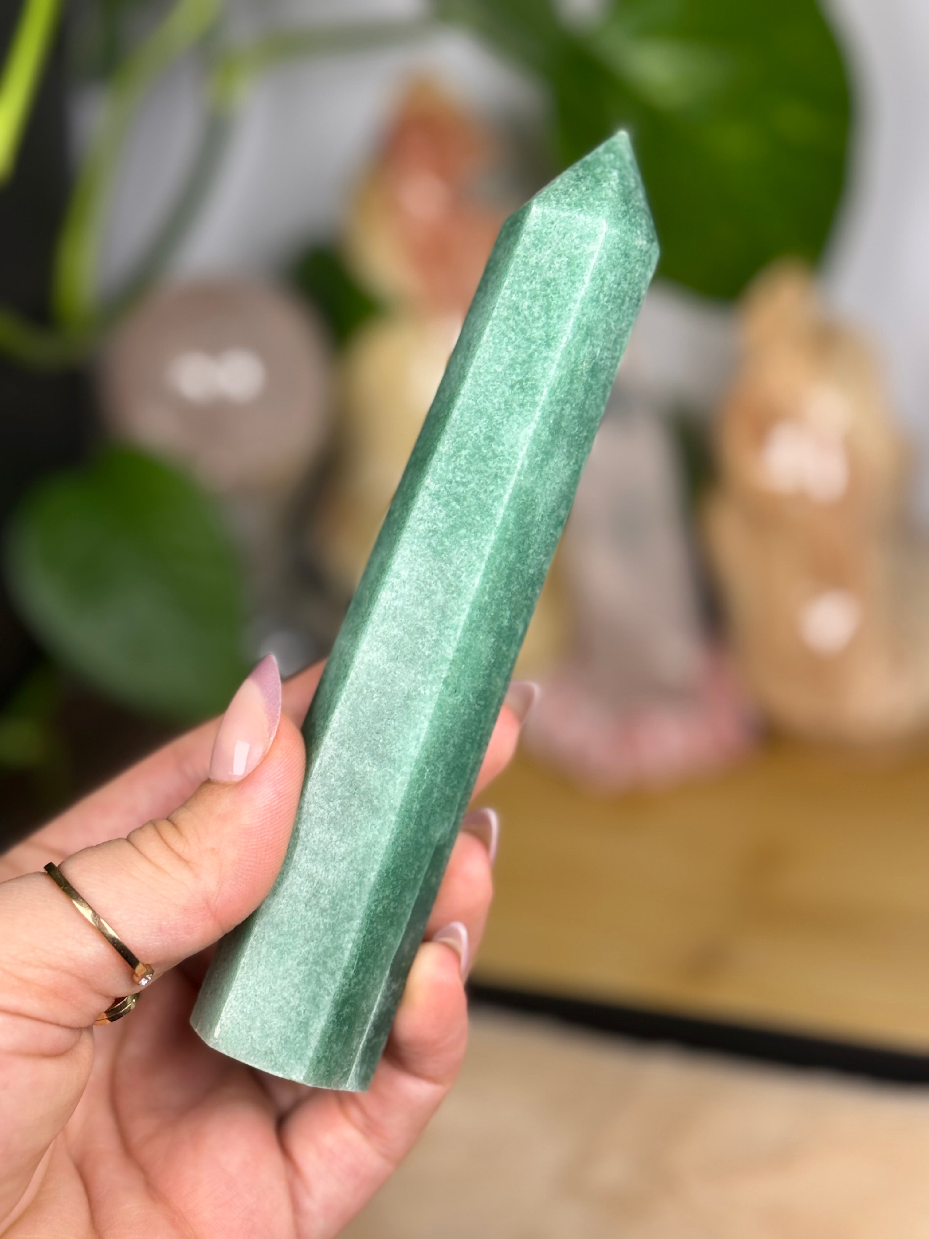 Green Aventurine Obelisk Crystal Tower Healing Crystal