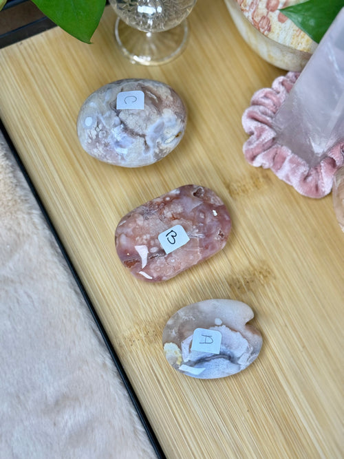 Flower Agate Palmstones | Set 1