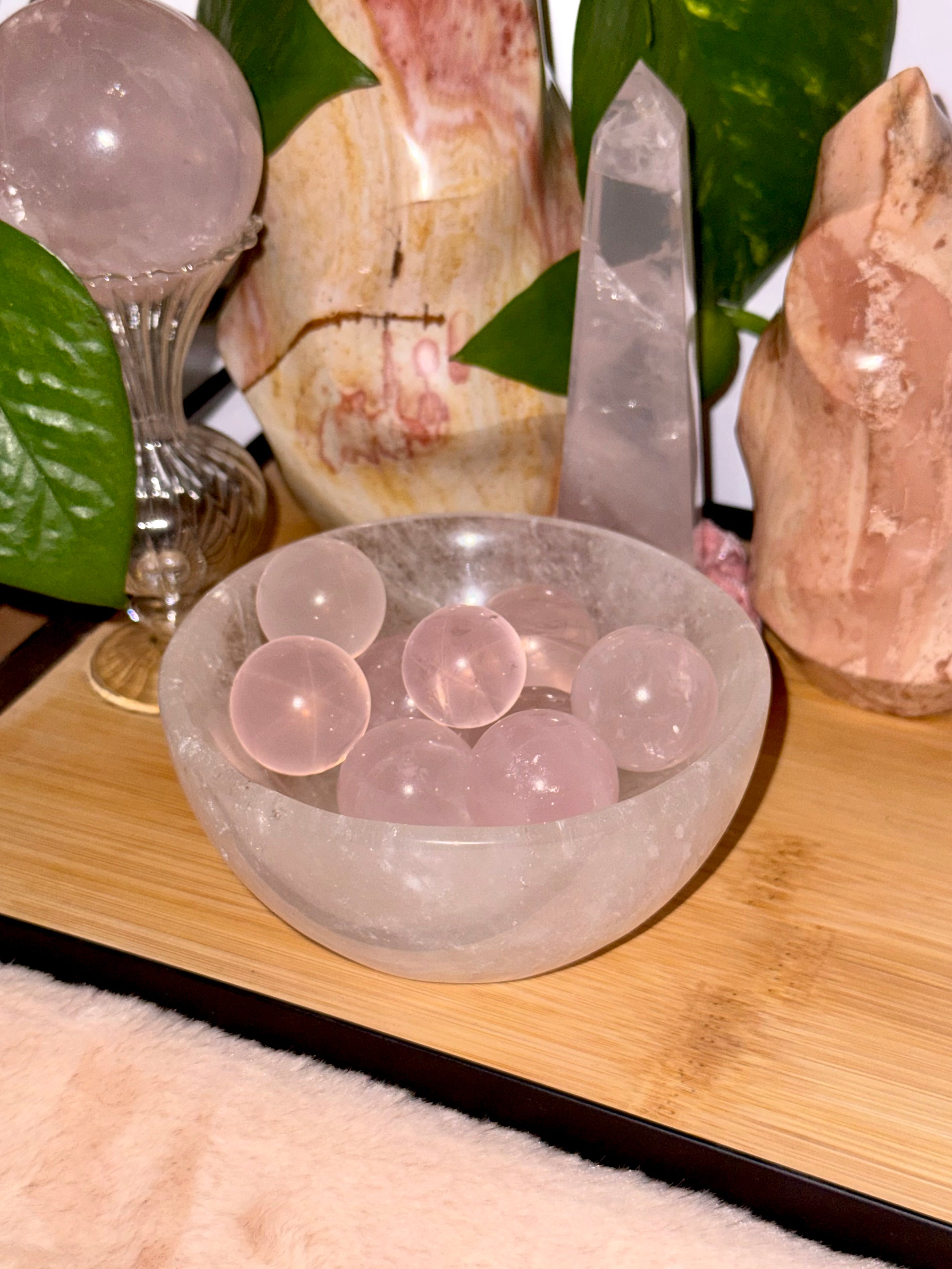 Rose Quartz Star Mini Spheres Asterism | Handpicked High Quality