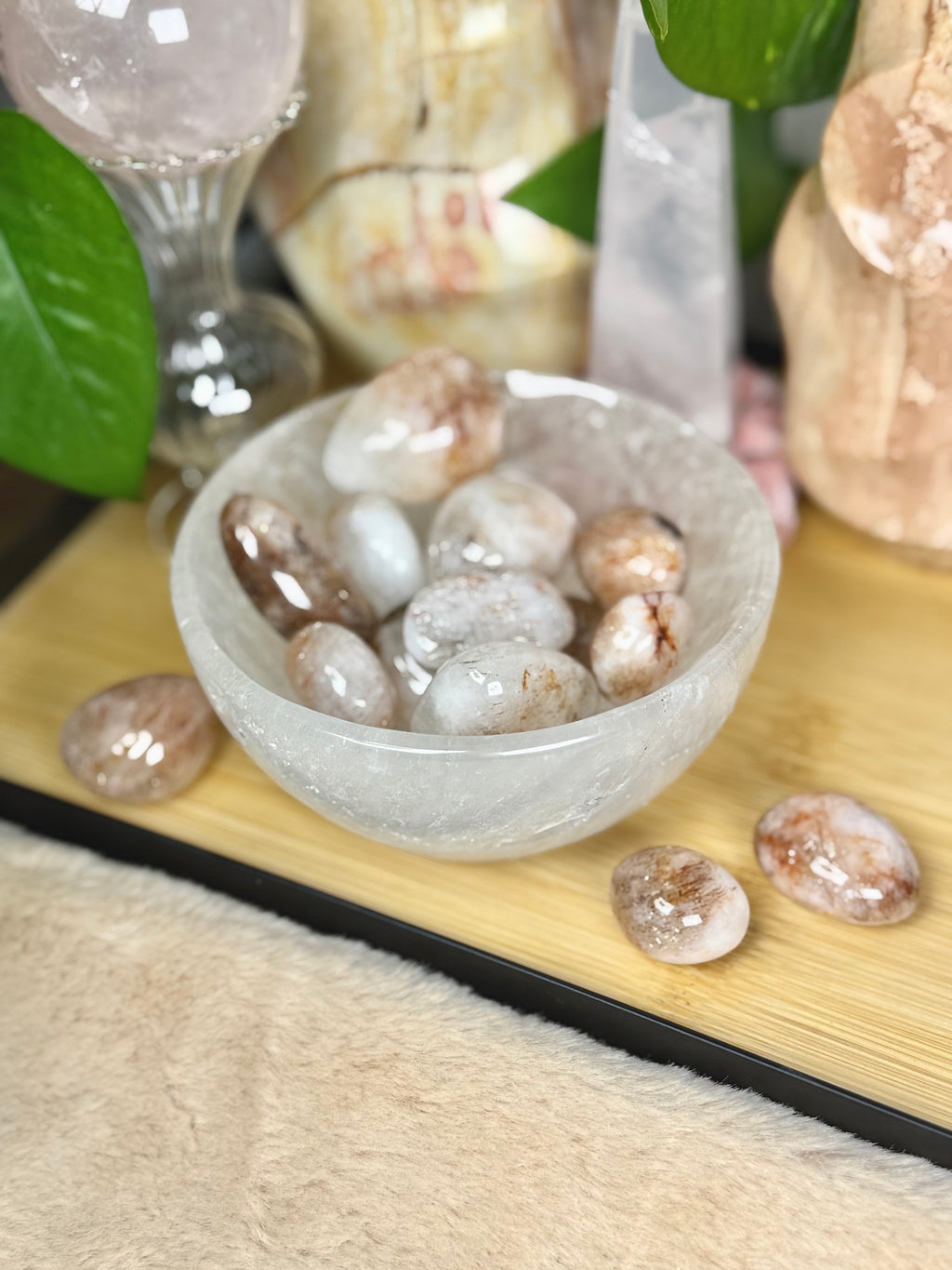 Hematoid Rutilated Quartz Tumbles